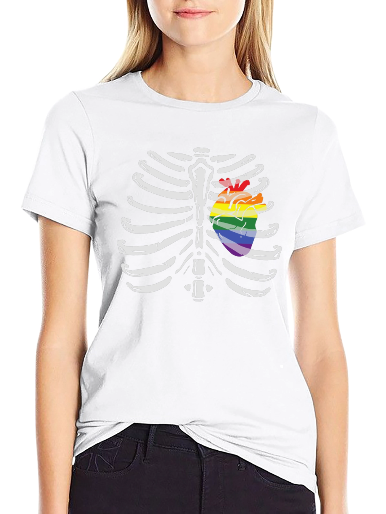 LGBT Pride Rib Cage Heart T-Shirt