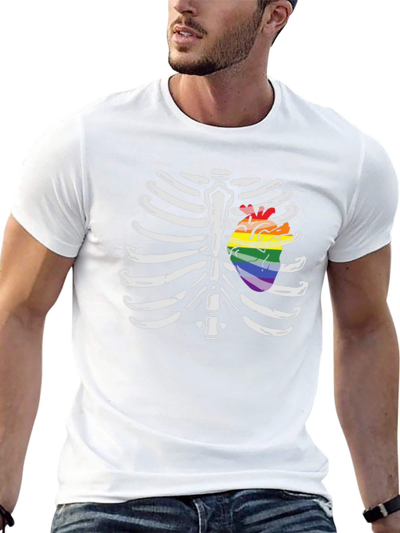 LGBT Pride Rib Cage Heart T-Shirt