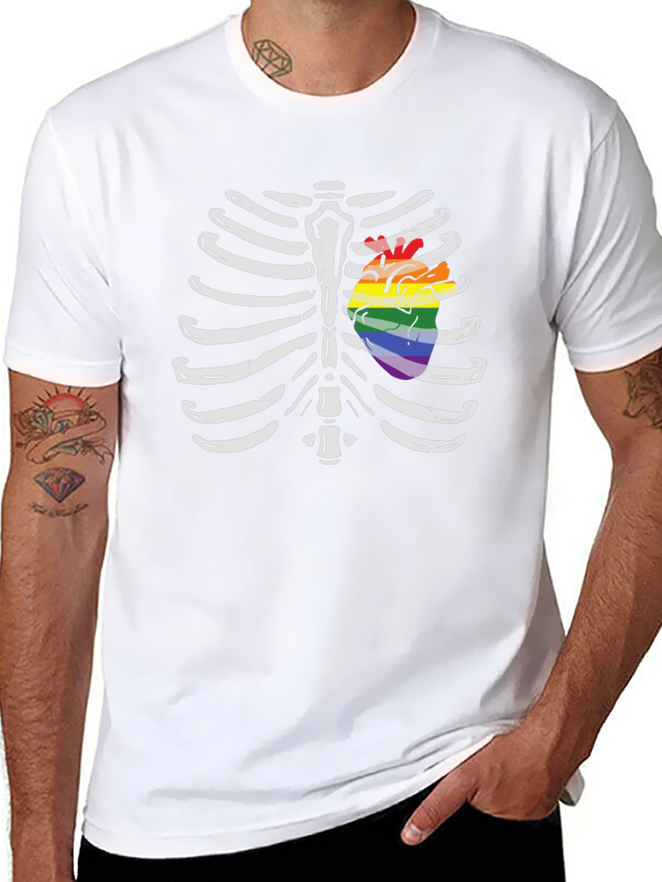 LGBT Pride Rib Cage Heart T-Shirt