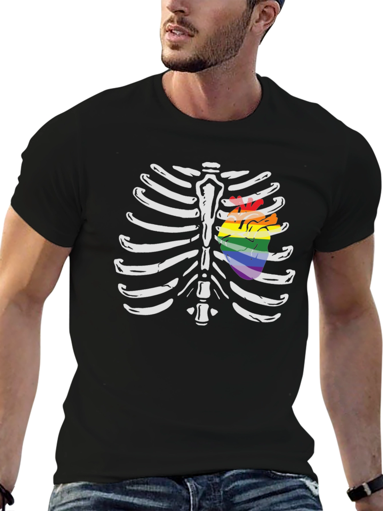 LGBT Pride Rib Cage Heart T-Shirt