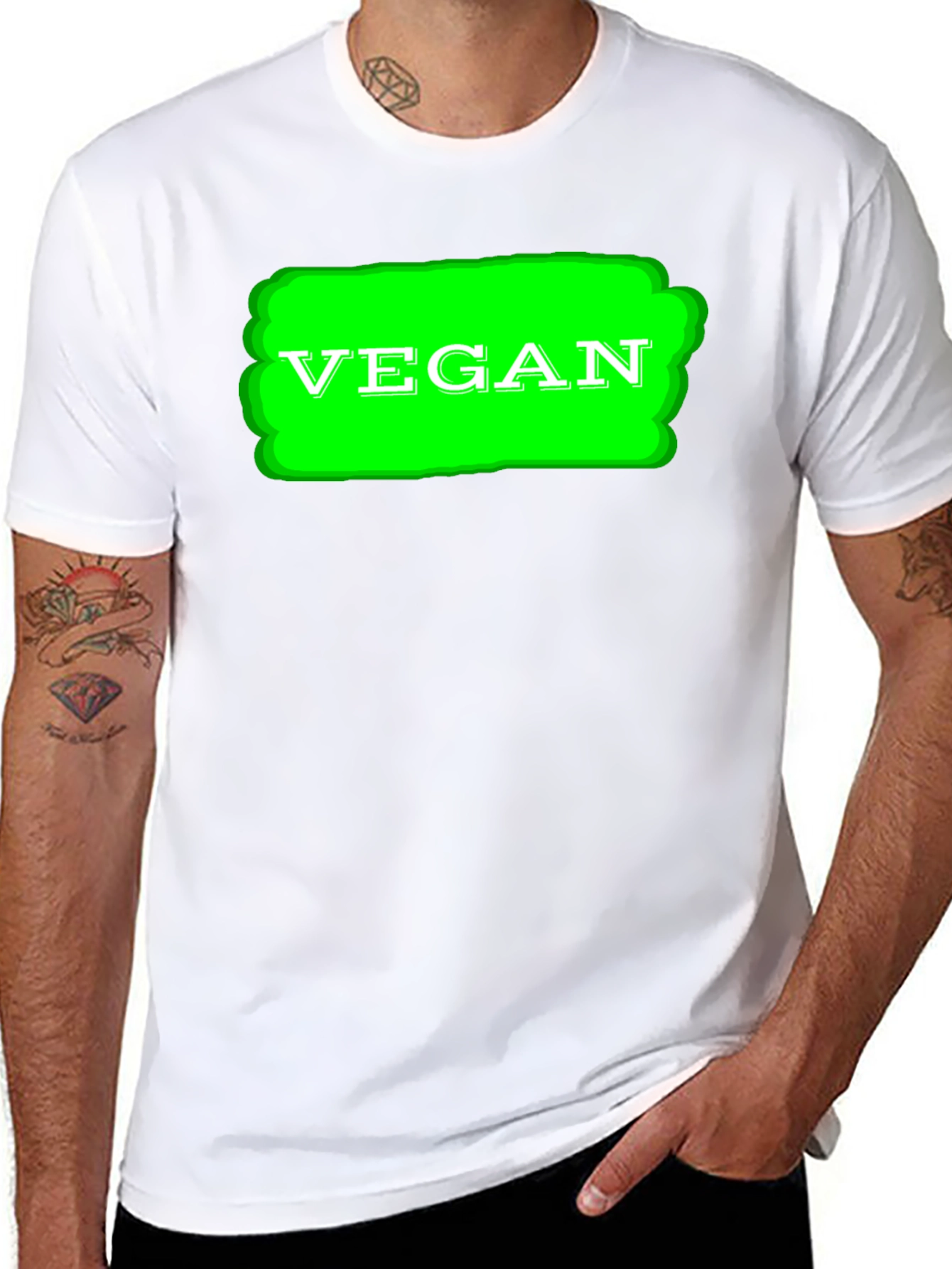 Vegan Graphic T-Shirt - Black Cotton Tee