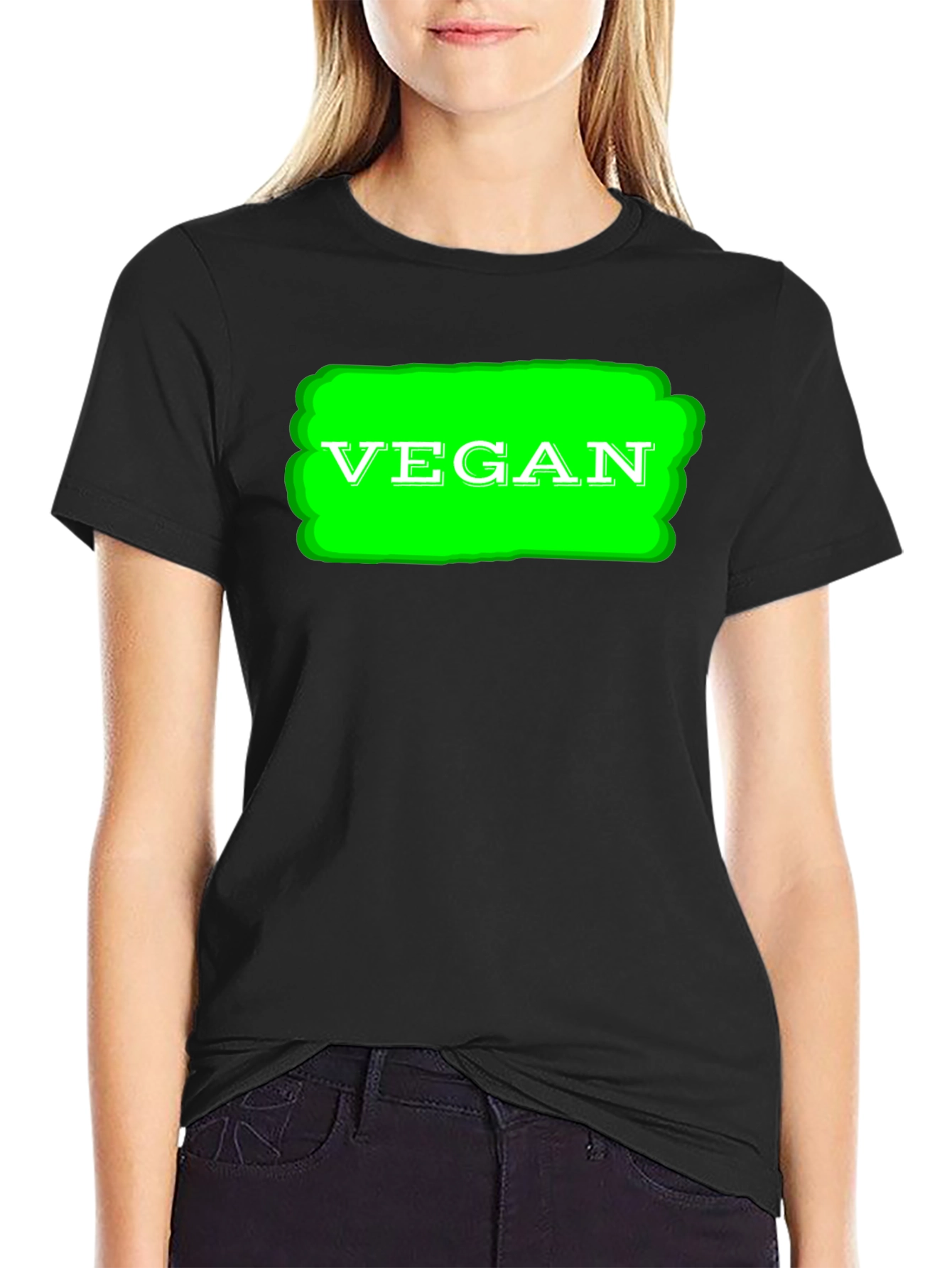 Vegan Graphic T-Shirt - Black Cotton Tee