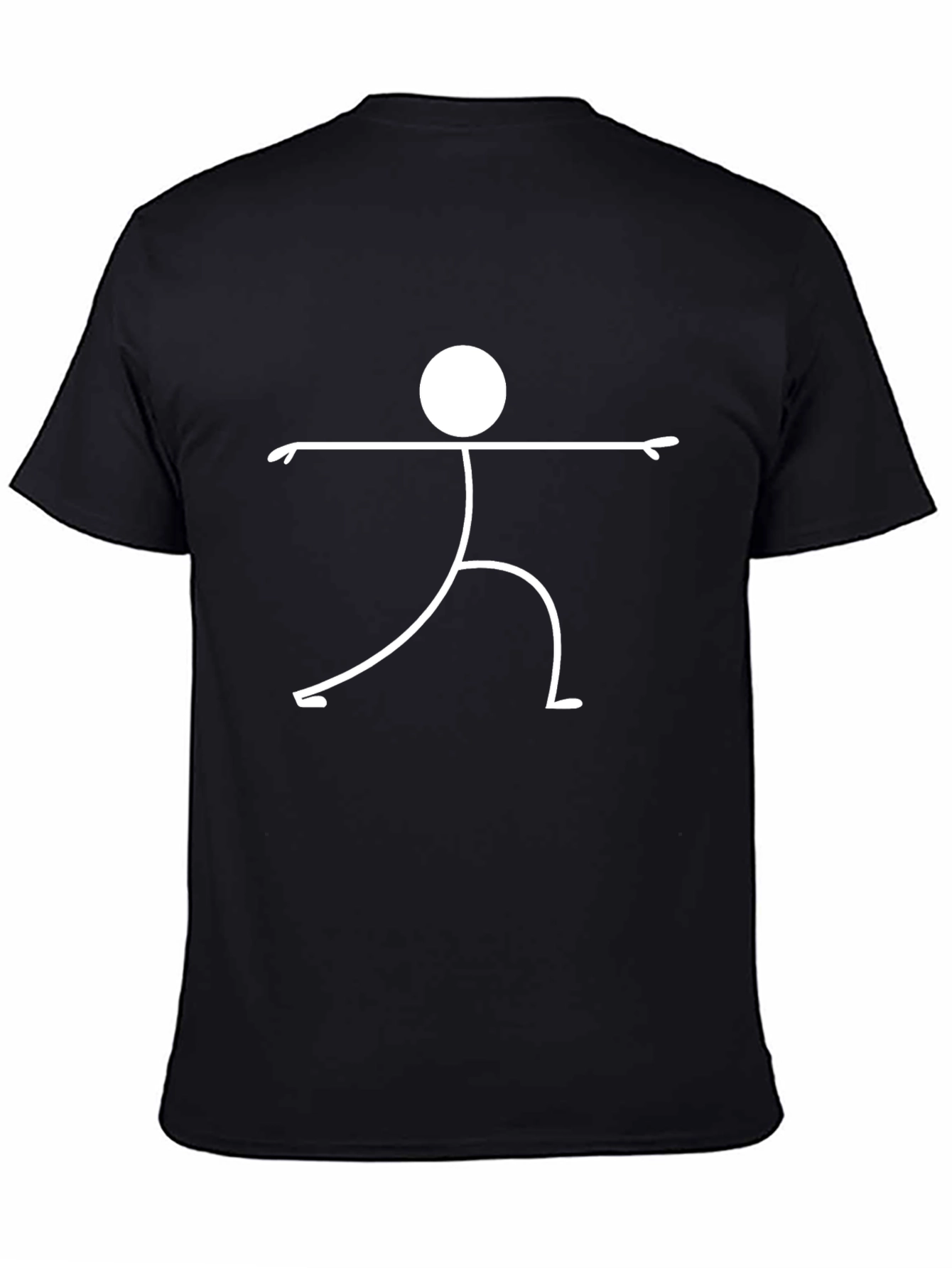 Yoga Stick Figure T-Shirt - Black Cotton Tee