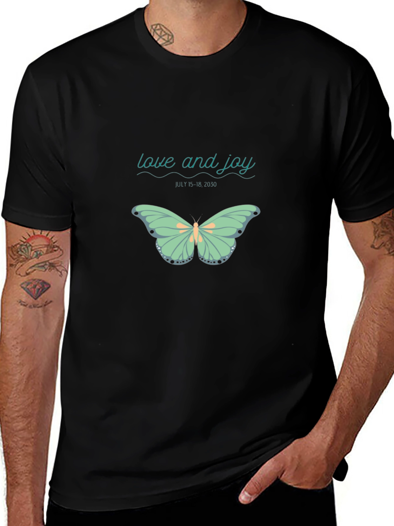 Love and Joy Butterfly Graphic Tee