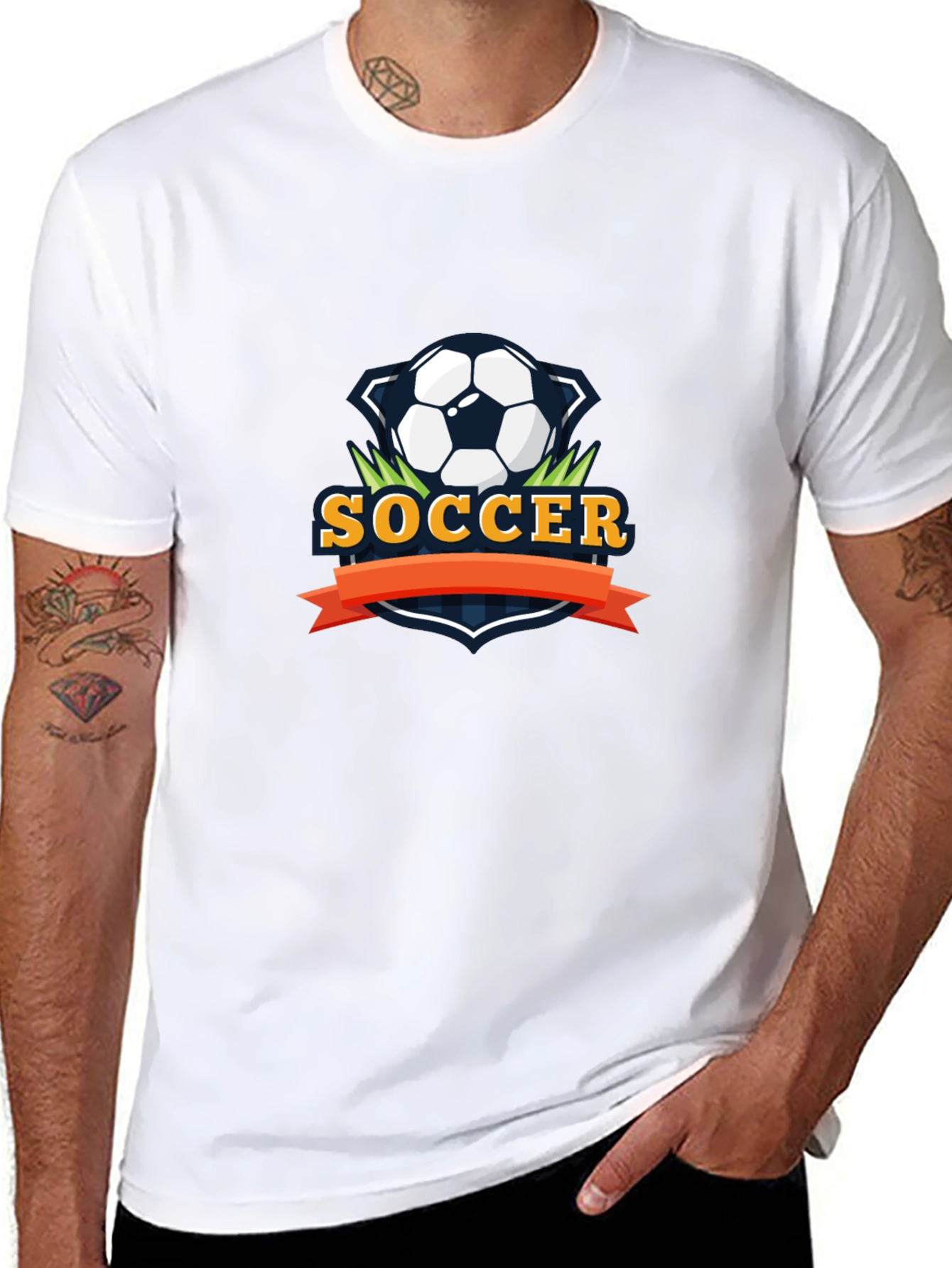 Soccer Graphic Tee - Stylish Black Cotton T-Shirt