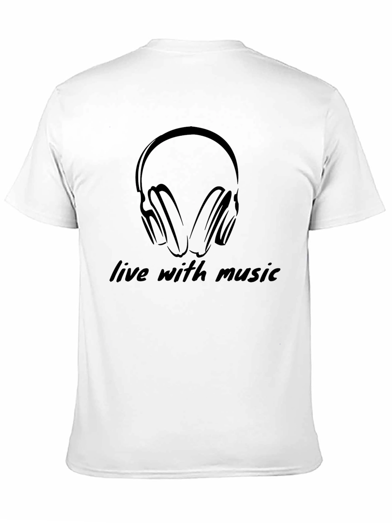 Live with Music - Black Graphic Tee