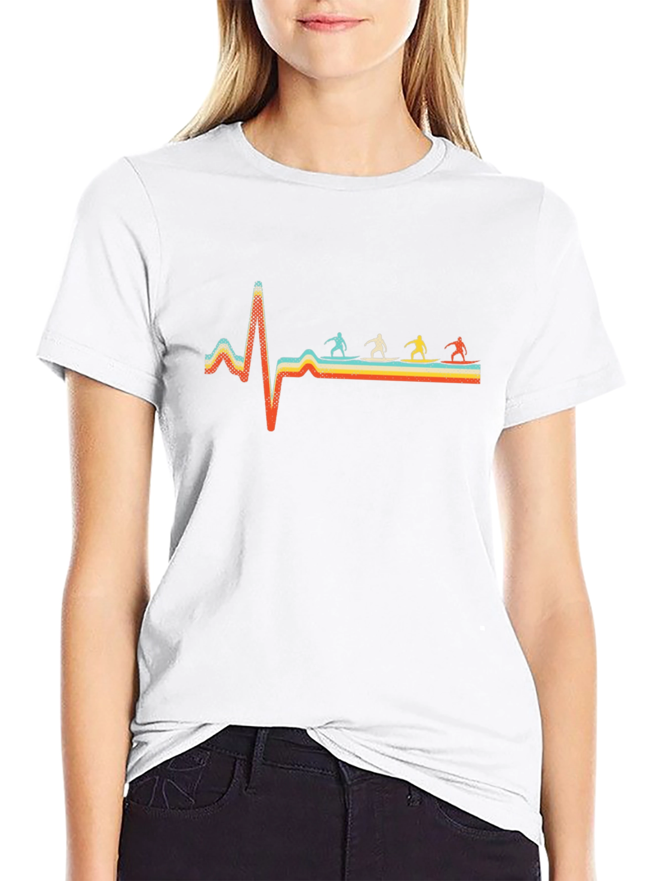 Surfing Heartbeat Graphic Tee