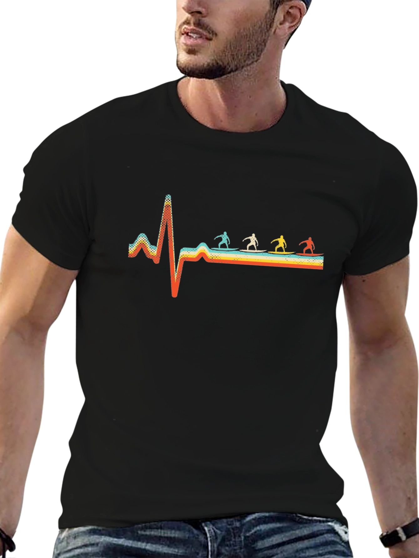 Surfing Heartbeat Graphic Tee