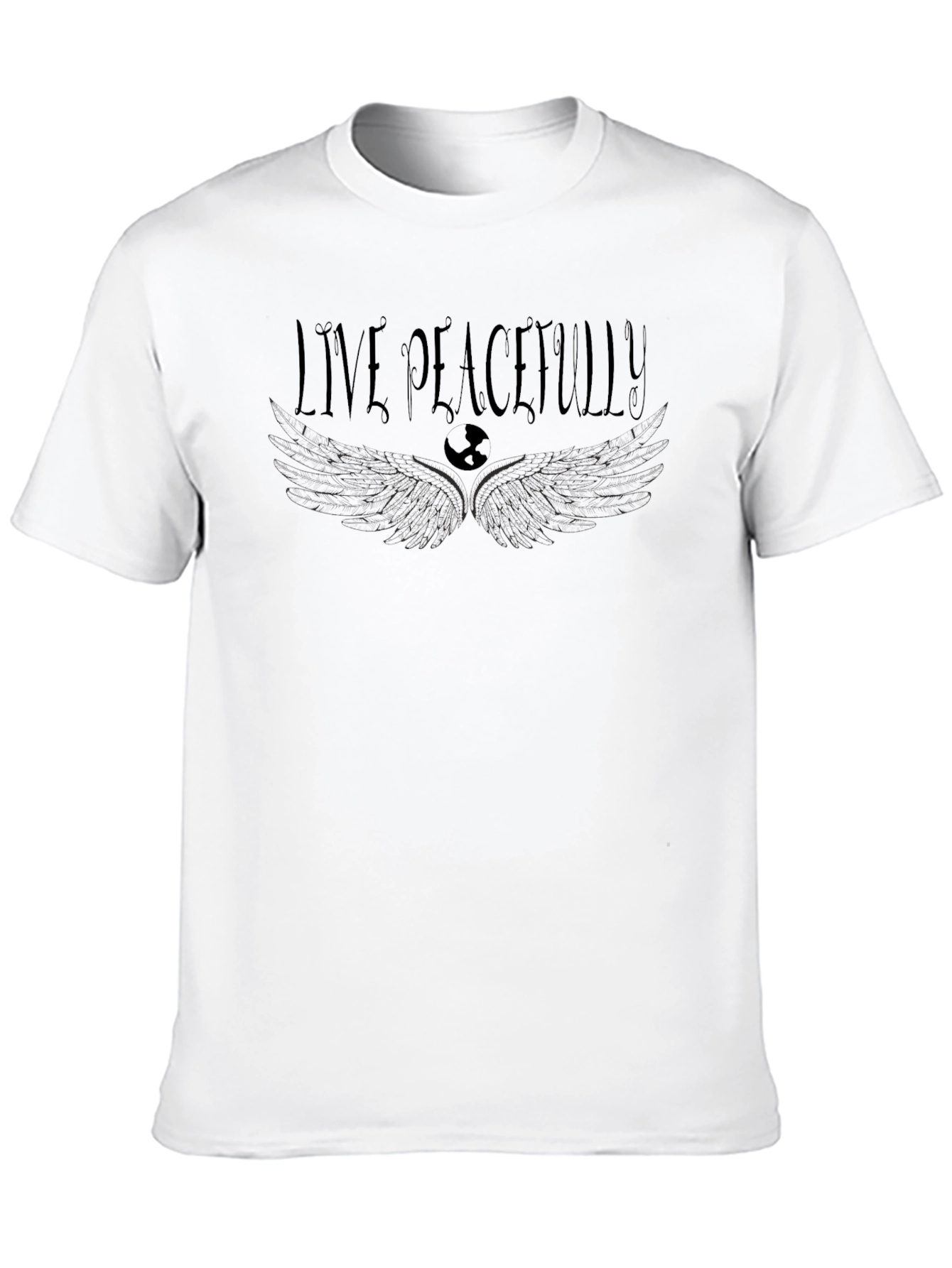 Live Peacefully Graphic Print T-Shirt