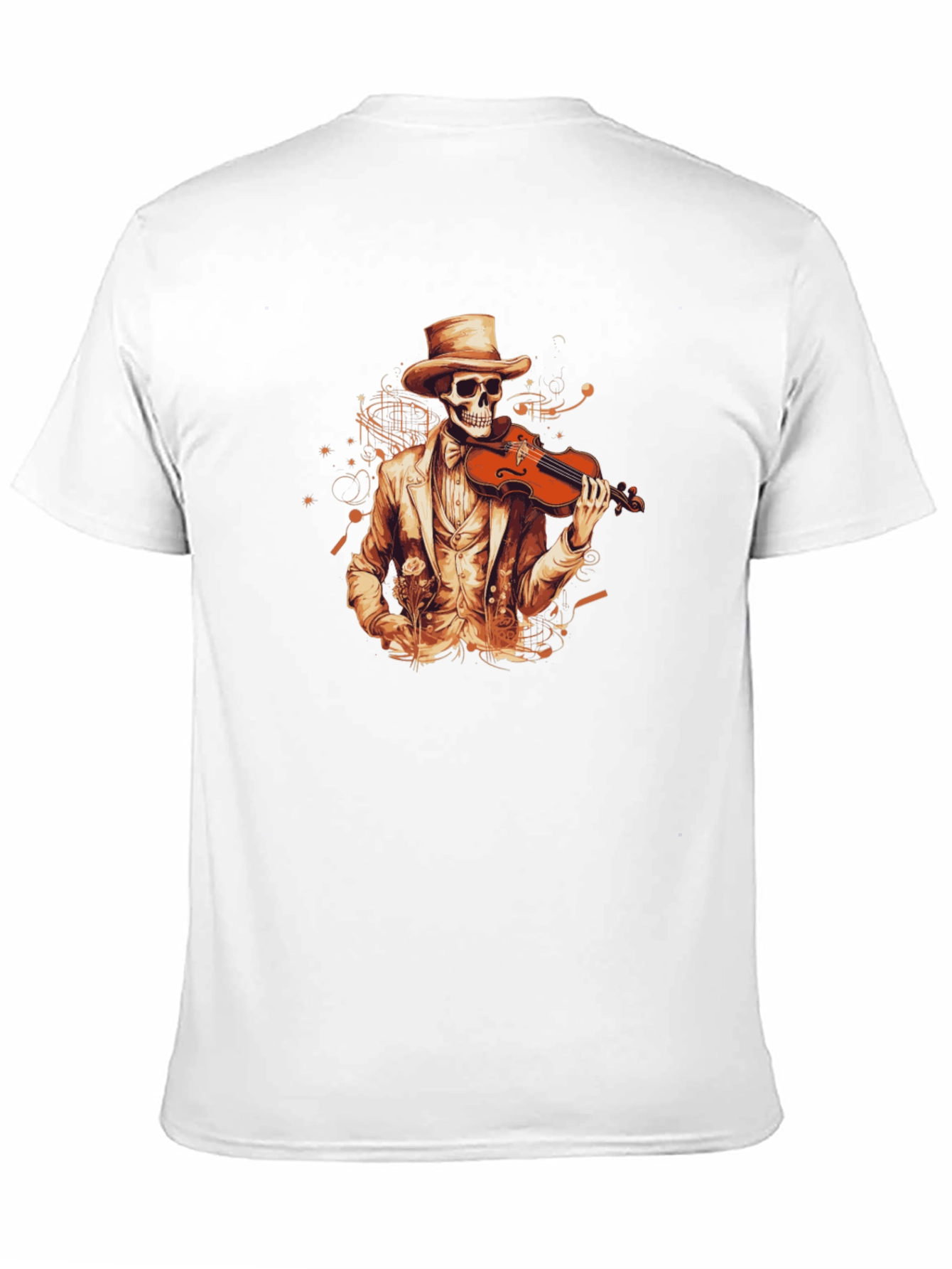 Skeleton Violinist Graphic Tee - Black Cotton T-Shirt