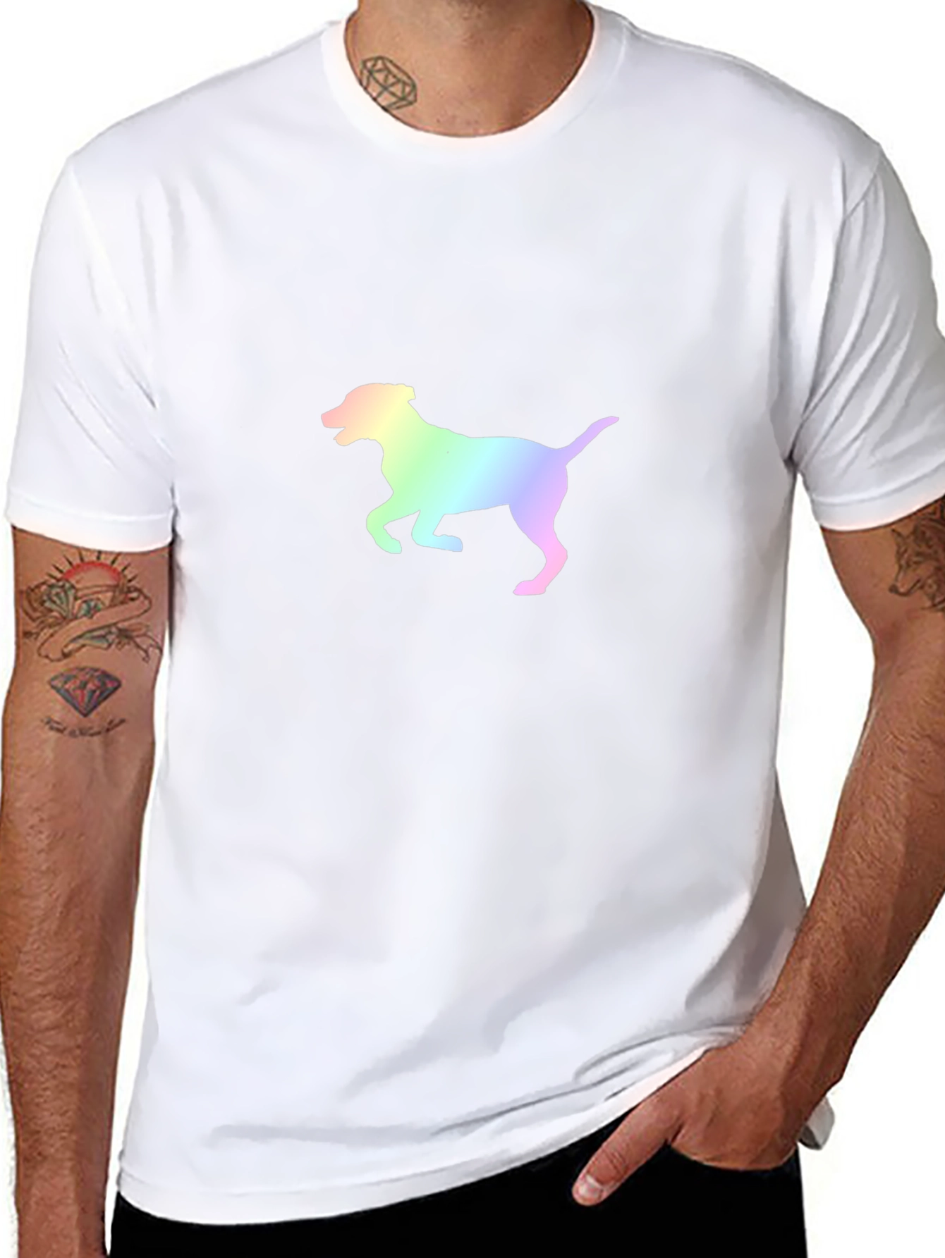 Rainbow Dog Graphic Tee - Stylish Unisex Shirt