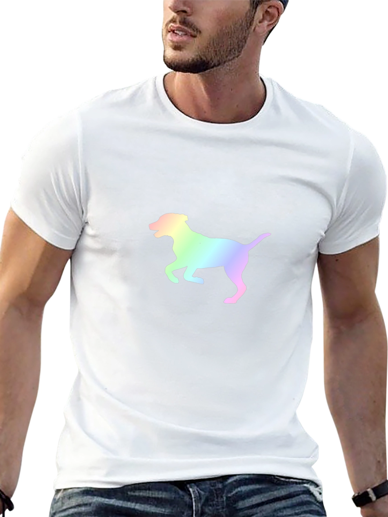 Rainbow Dog Graphic Tee - Stylish Unisex Shirt