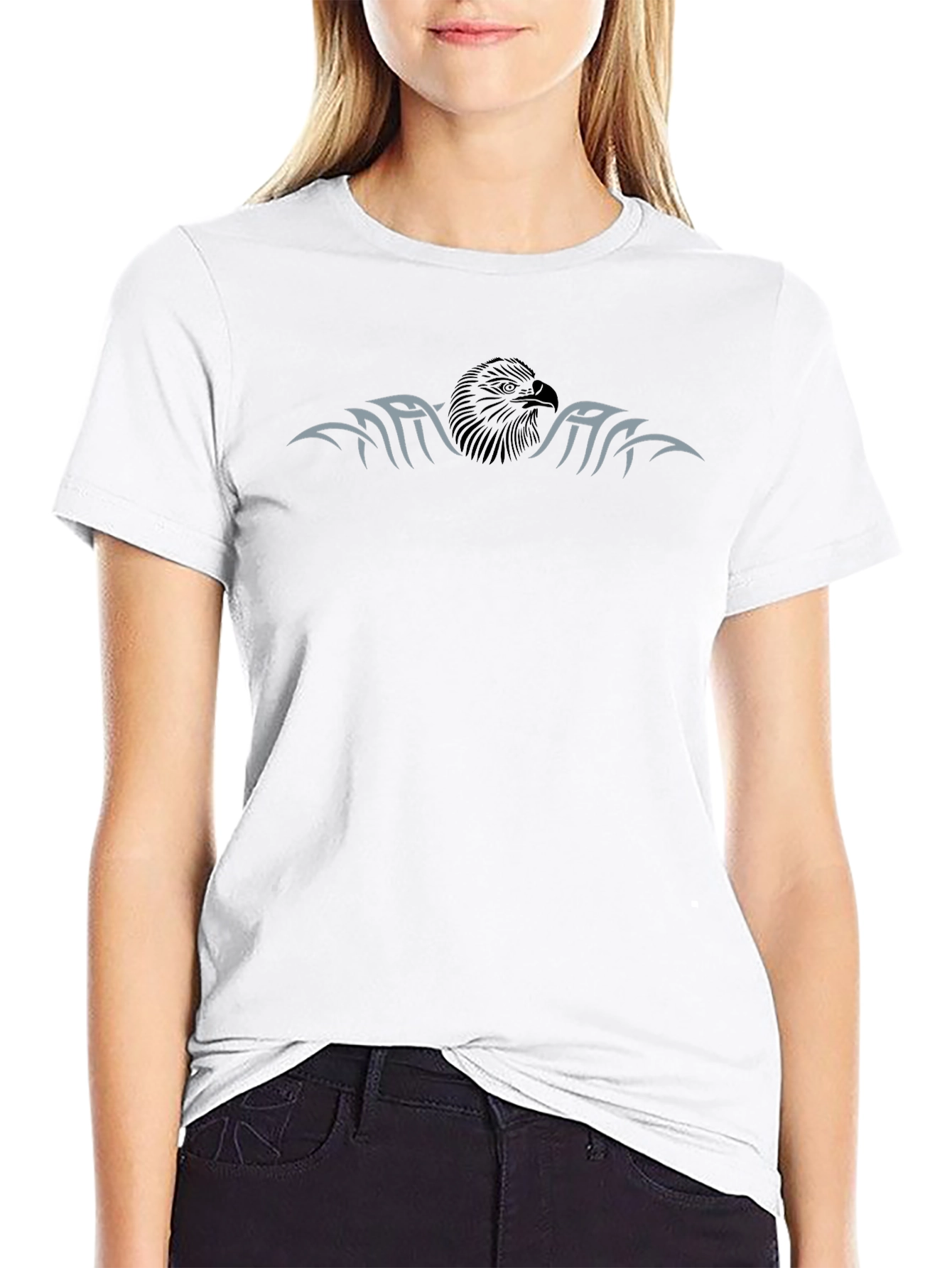 Mens Black Eagle Graphic T-Shirt