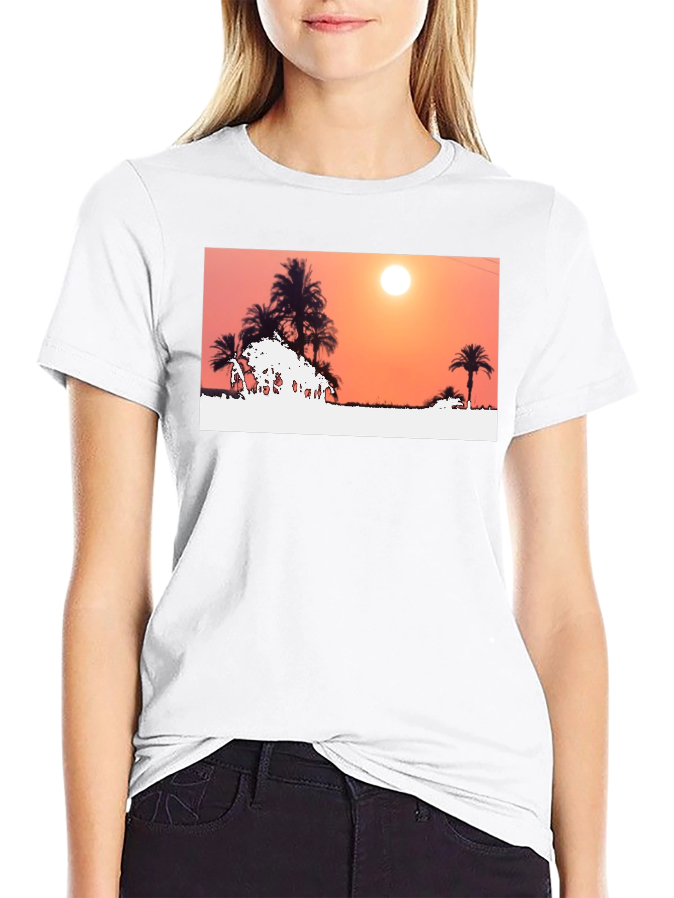 Sunset Palm Tree Graphic Tee