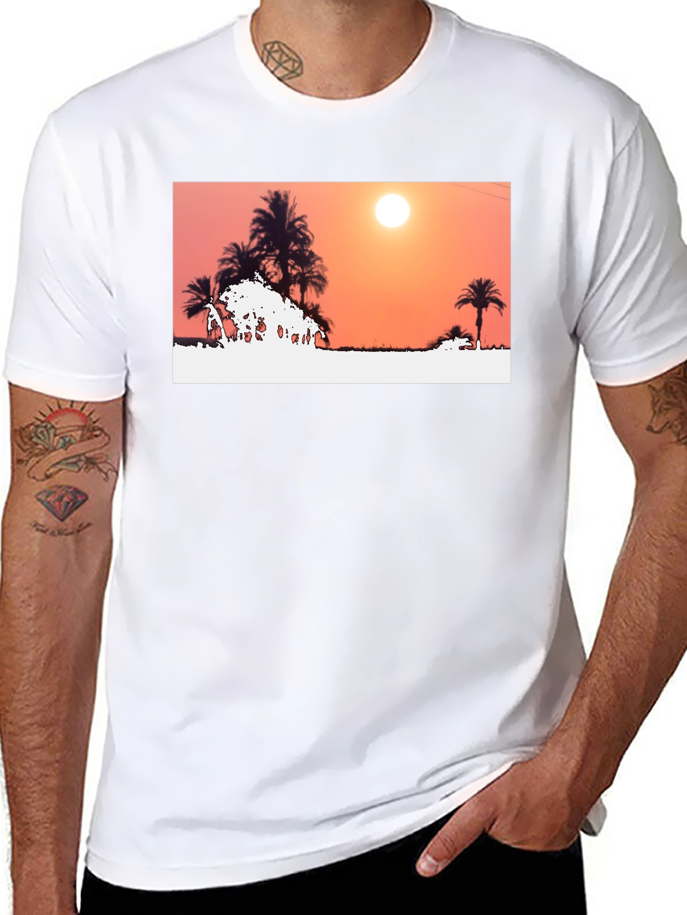 Sunset Palm Tree Graphic Tee