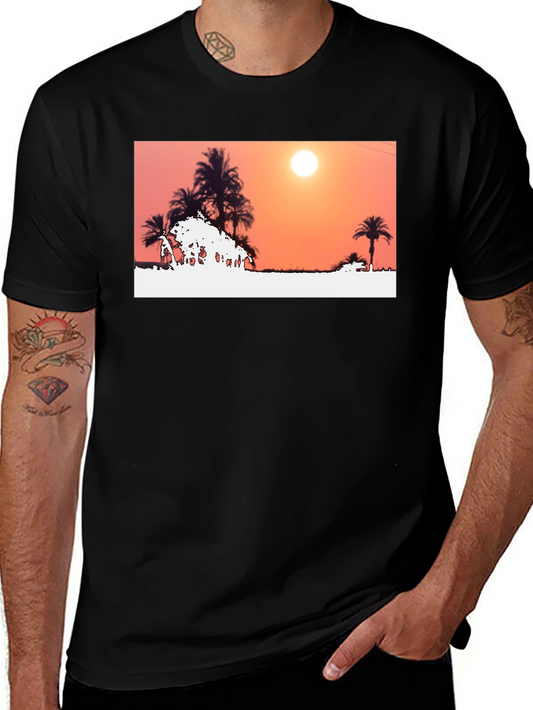 Sunset Palm Tree Graphic Tee
