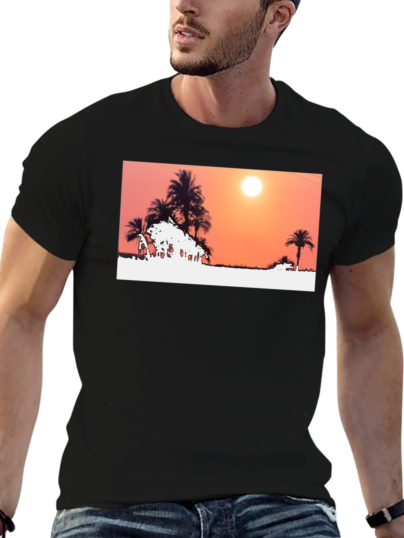 Sunset Palm Tree Graphic Tee