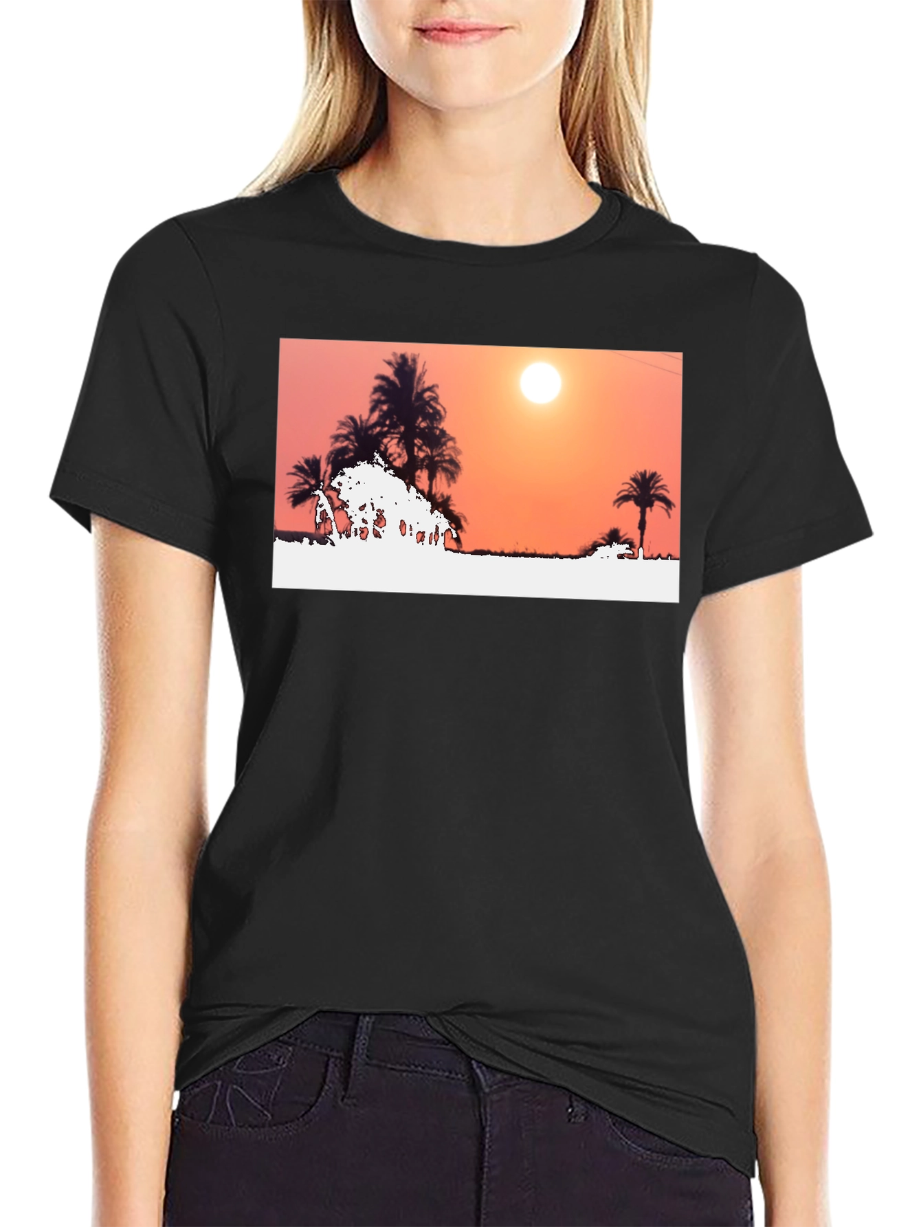 Sunset Palm Tree Graphic Tee