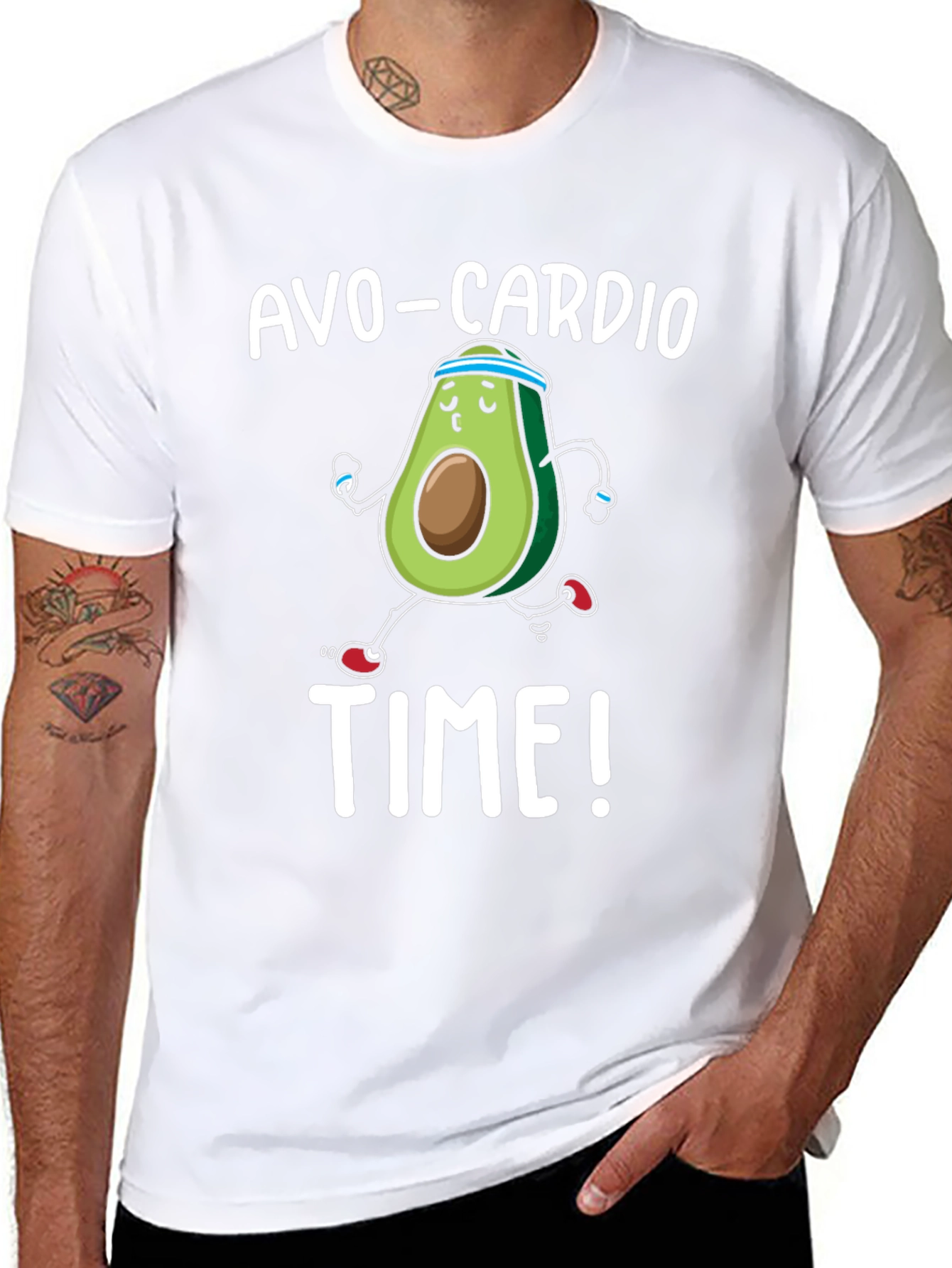 Avo-Cardio Time! Running Avocado Graphic T-Shirt