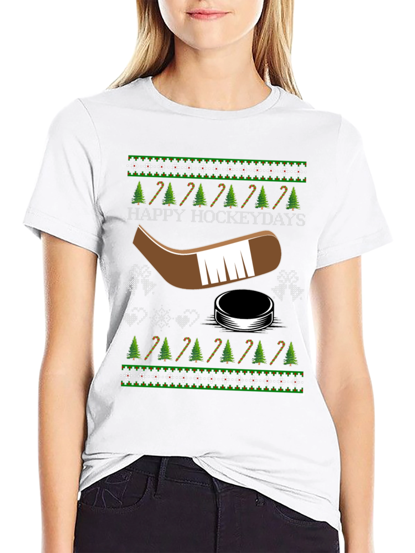 Happy Hockeydays Ugly Christmas T-Shirt