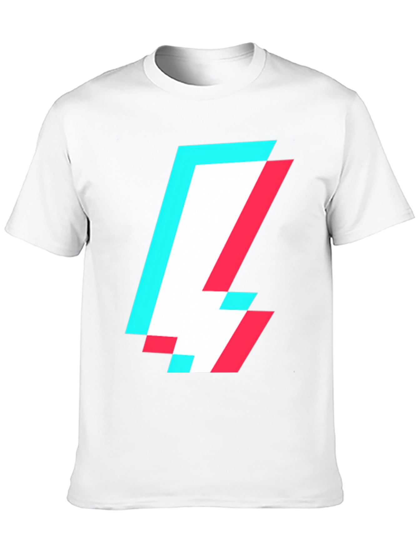 Abstract Glitch Bolt T-Shirt - Modern Style