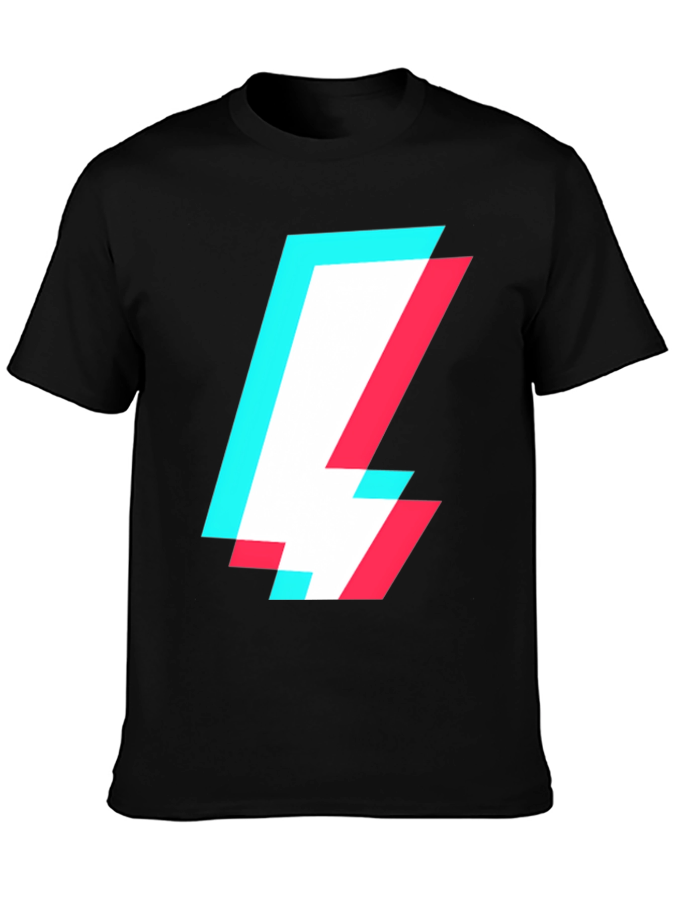 Abstract Glitch Bolt T-Shirt - Modern Style