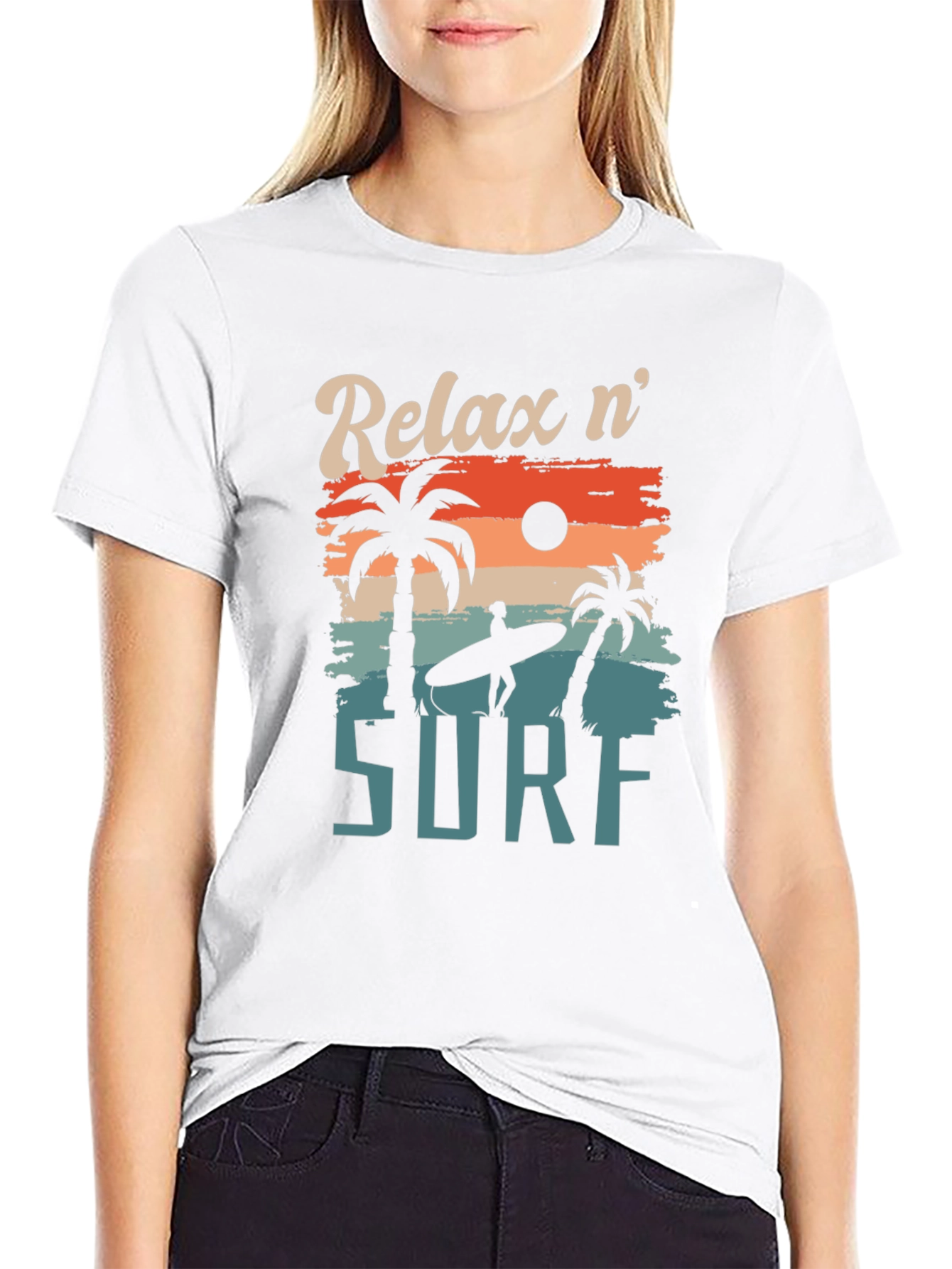 Relax n Surf Graphic Tee - Retro Beach Vibes