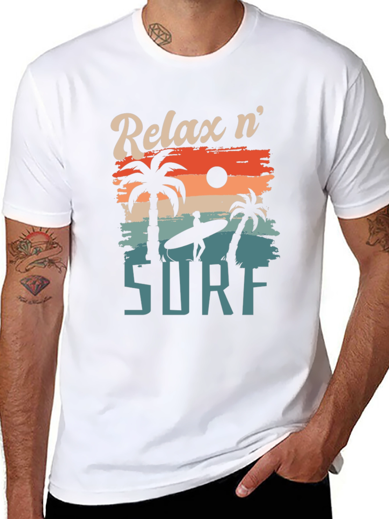 Relax n Surf Graphic Tee - Retro Beach Vibes