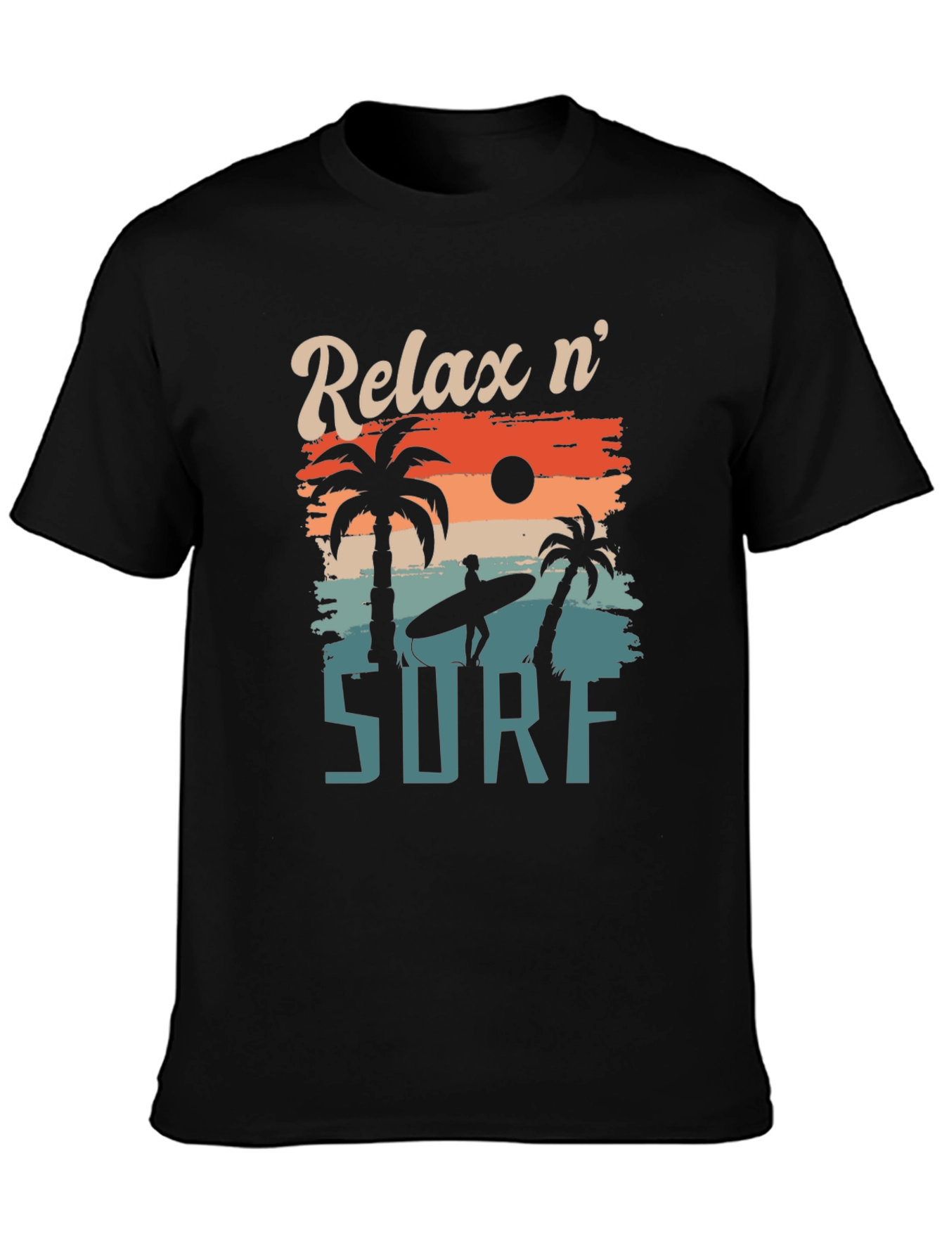 Relax n Surf Graphic Tee - Retro Beach Vibes