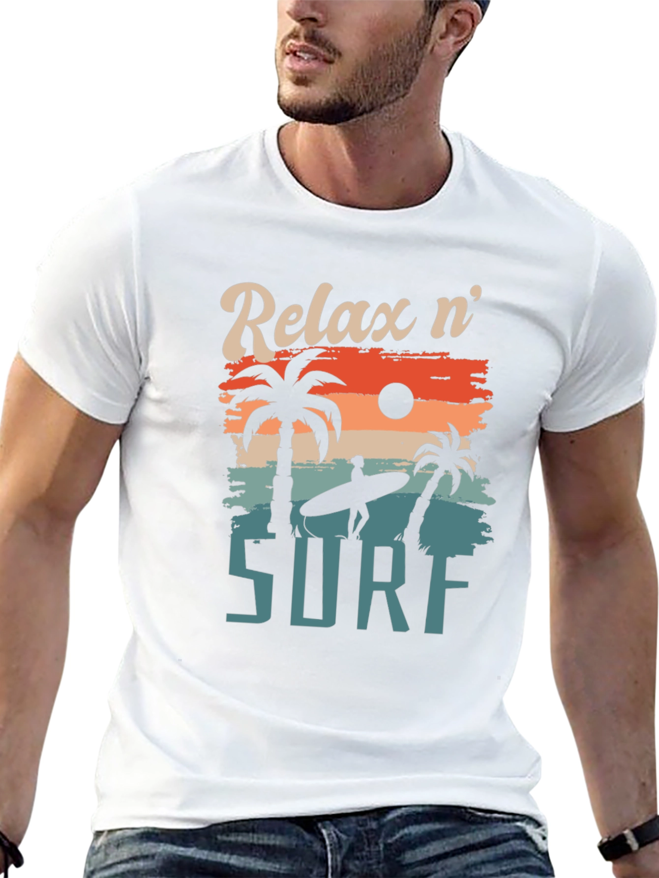 Relax n Surf Graphic Tee - Retro Beach Vibes