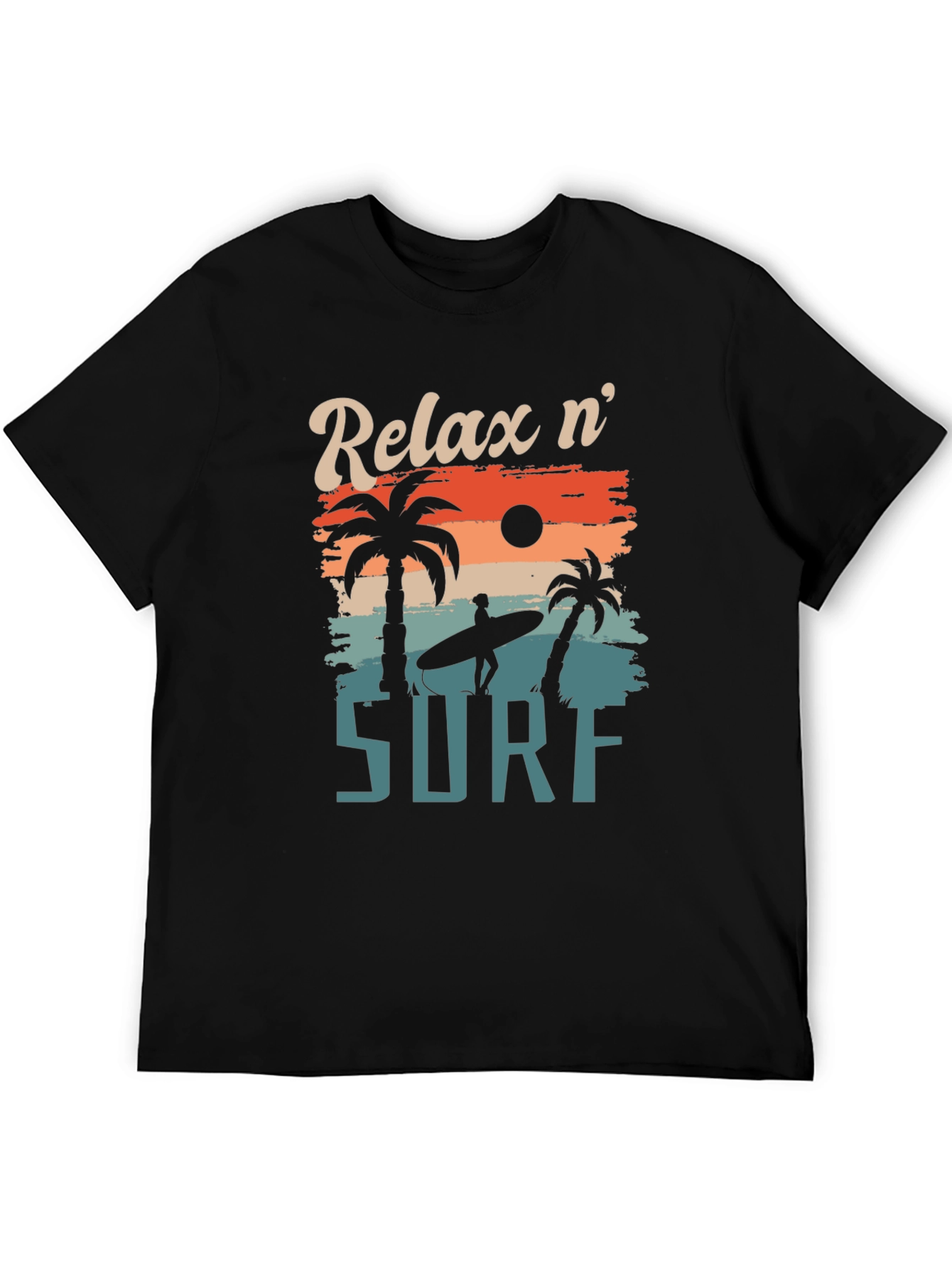 Relax n Surf Graphic Tee - Retro Beach Vibes