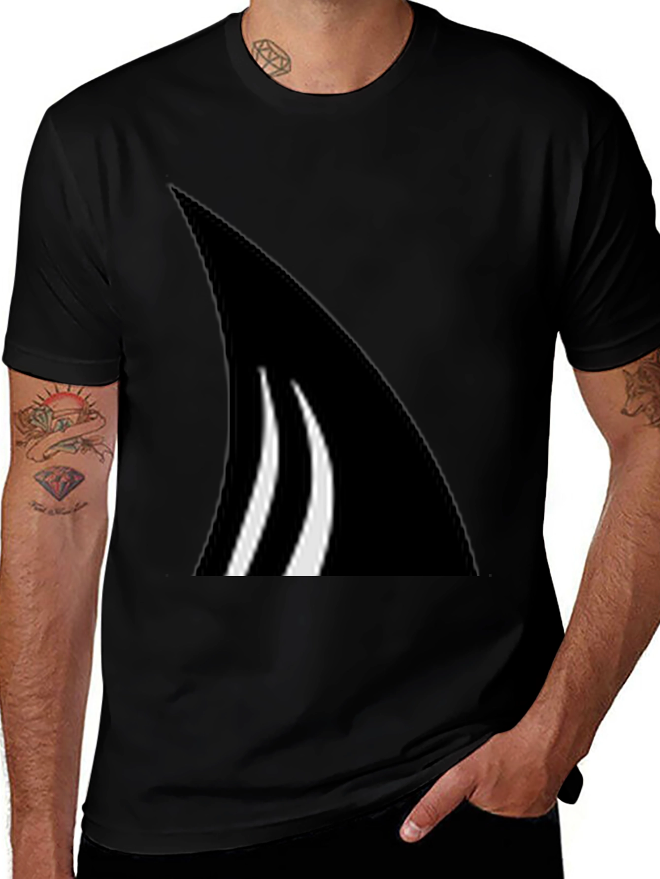Abstract Graphic Tee - Black