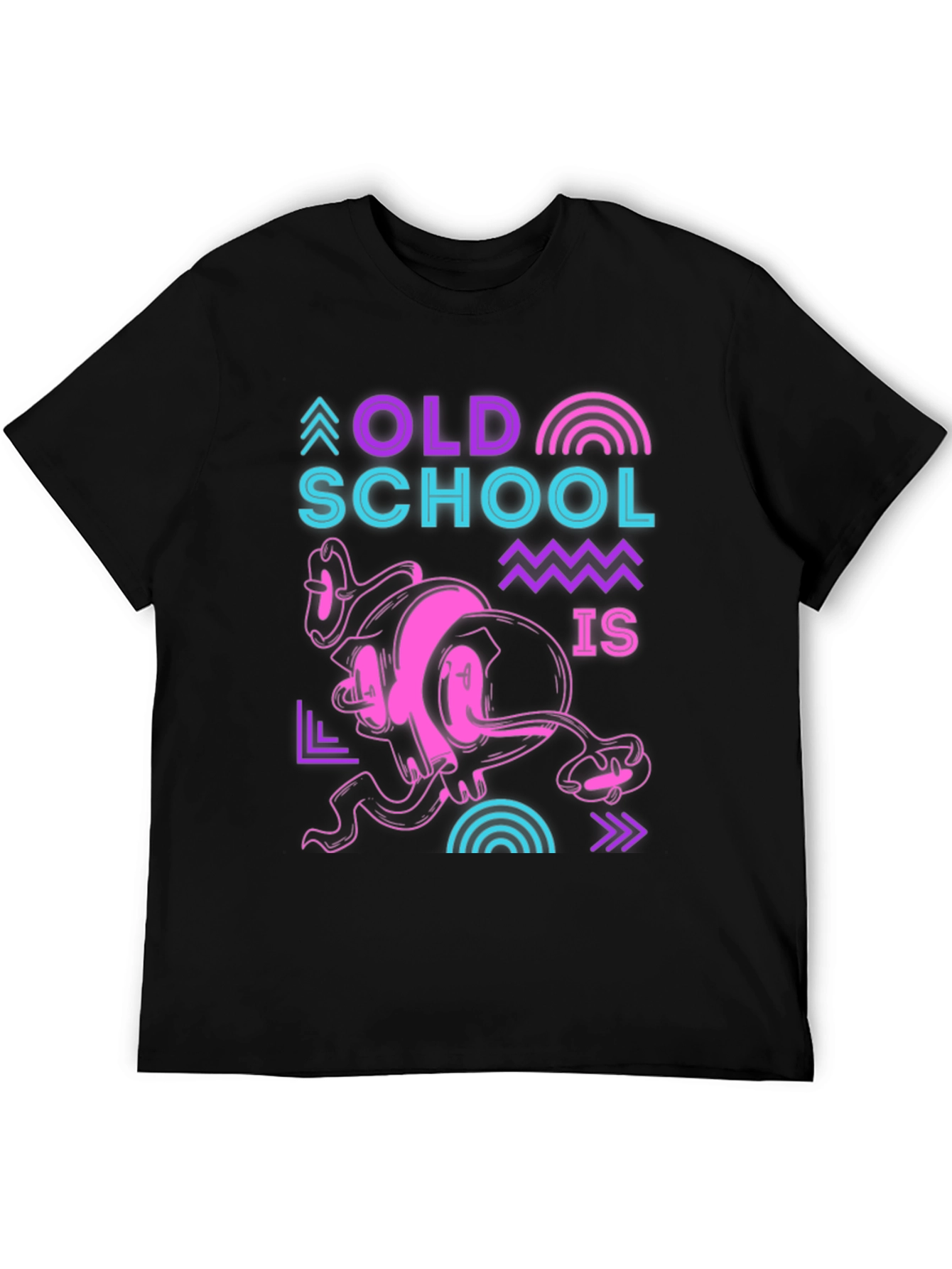 Retro Old School Graphic Black T-Shirt