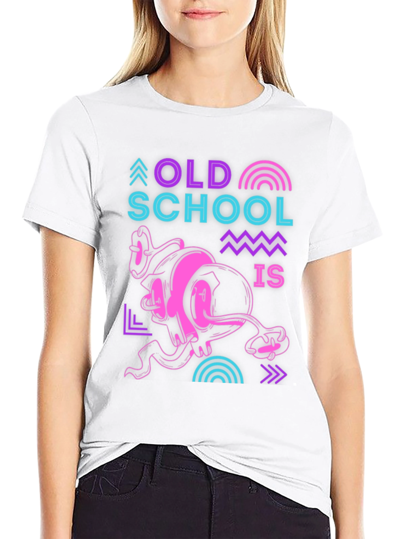 Retro Old School Graphic Black T-Shirt