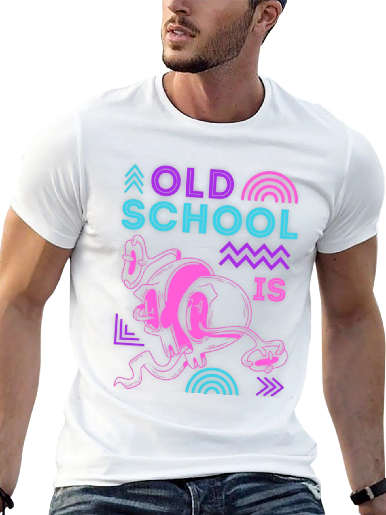 Retro Old School Graphic Black T-Shirt