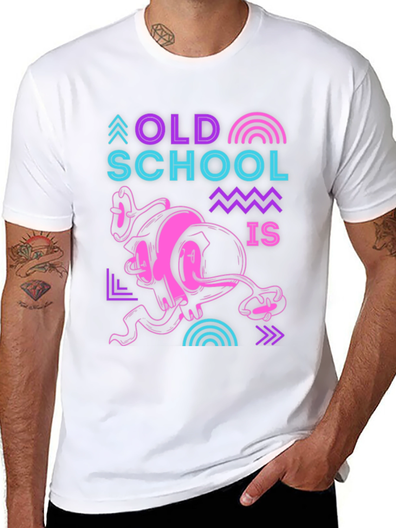 Retro Old School Graphic Black T-Shirt