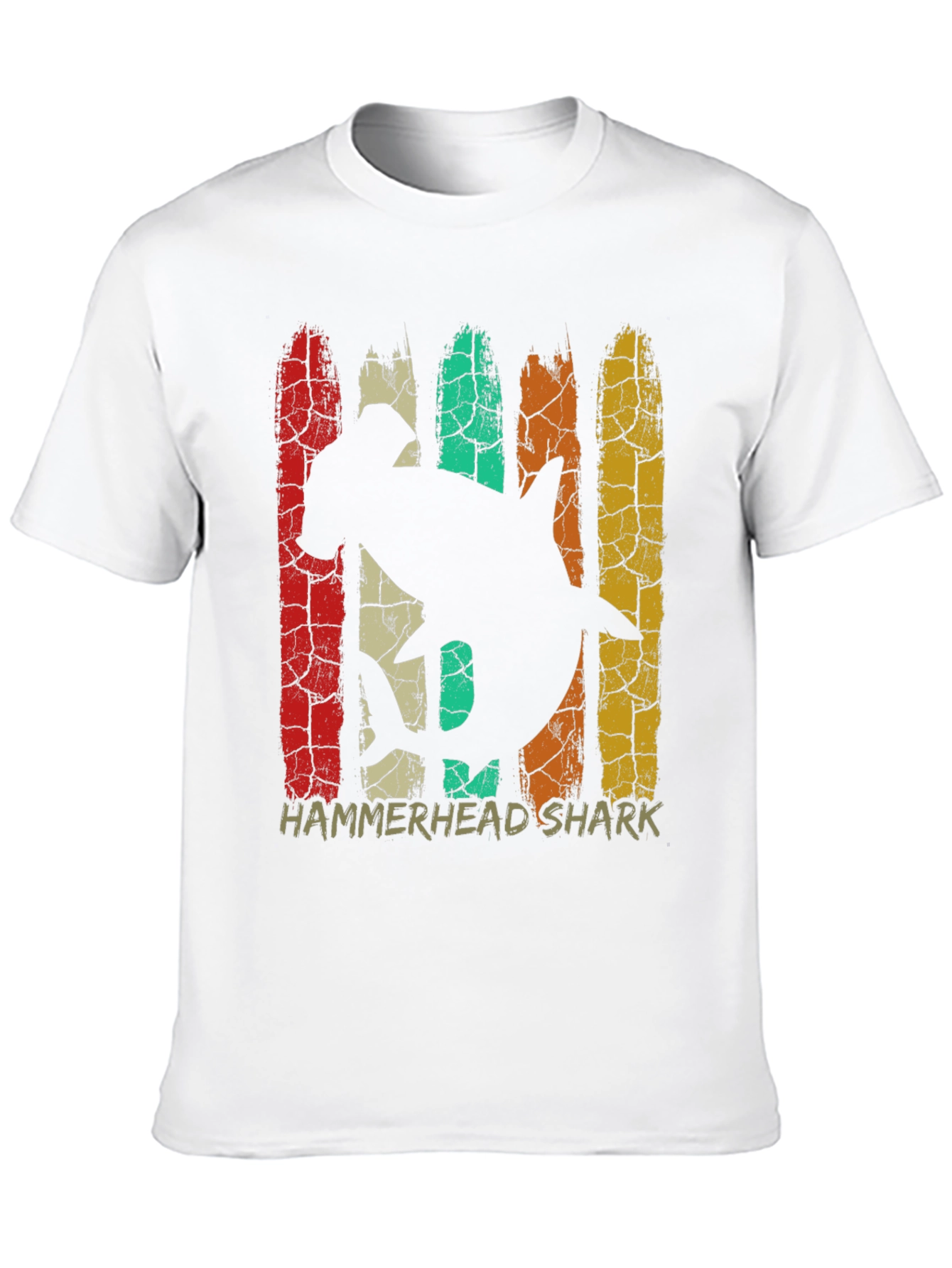 Hammerhead Shark Retro Graphic Tee - Black Cotton T-Shirt