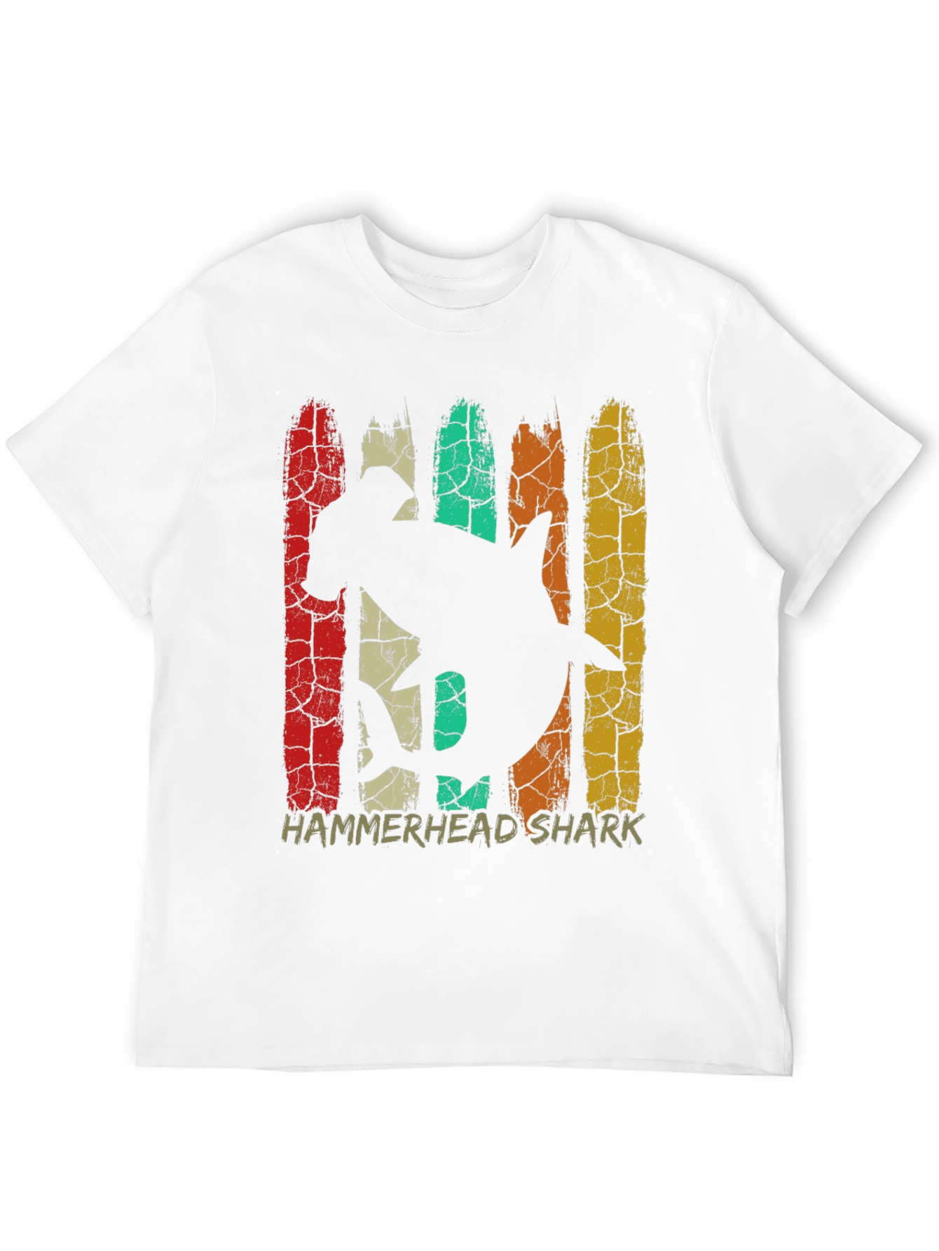Hammerhead Shark Retro Graphic Tee - Black Cotton T-Shirt
