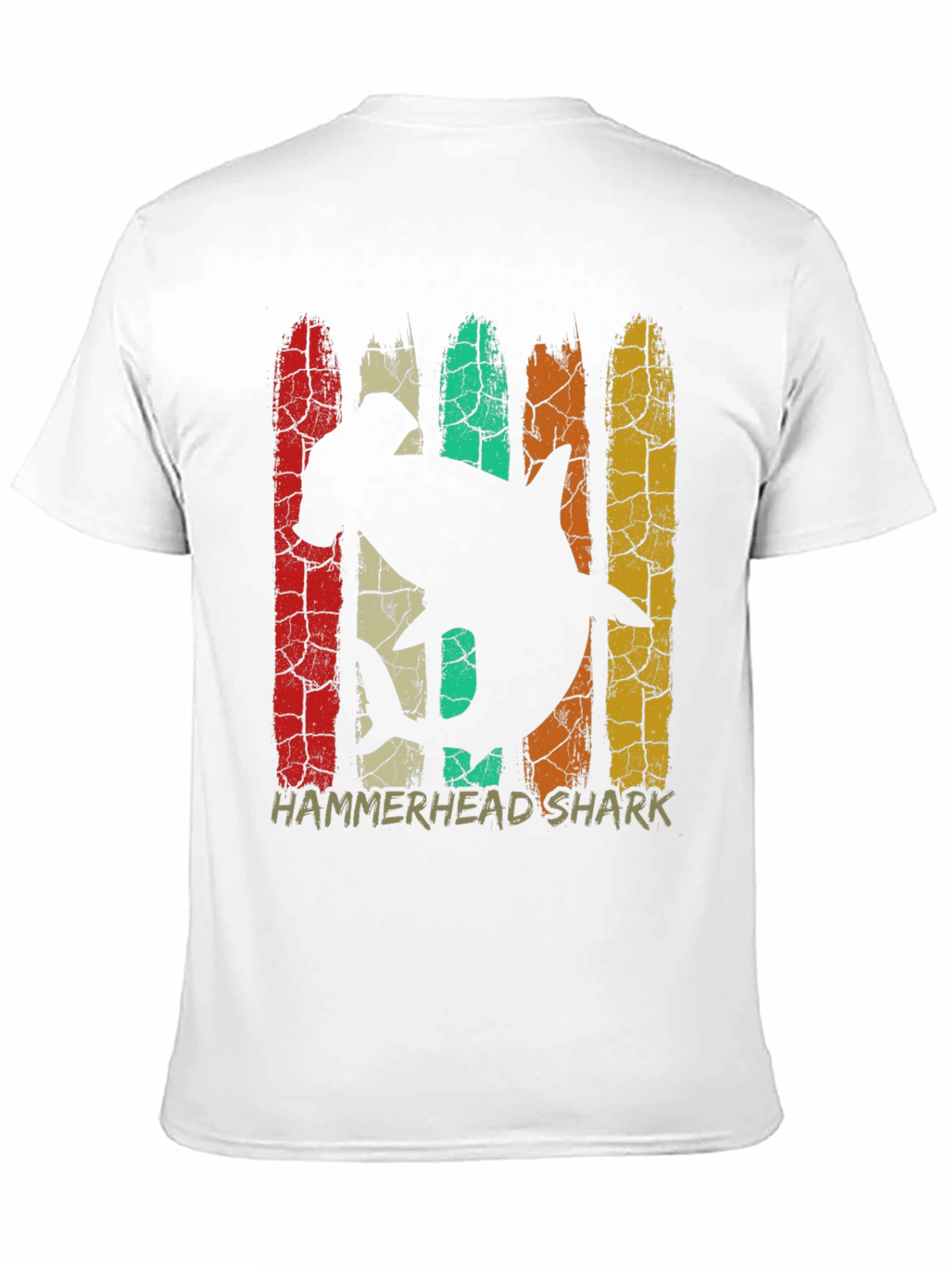 Hammerhead Shark Retro Graphic Tee - Black Cotton T-Shirt