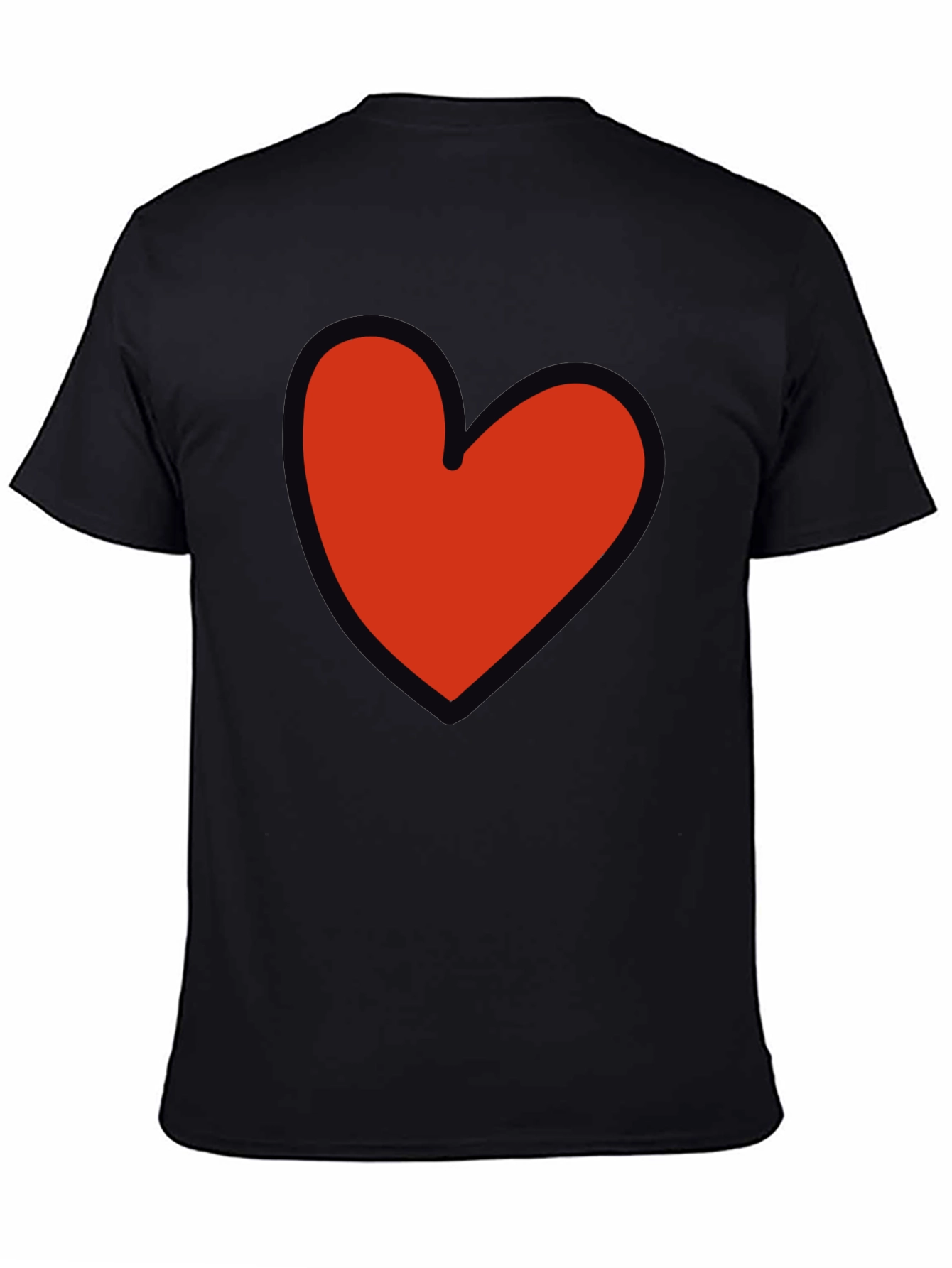 Heart Graphic T-Shirt - Black Casual Tee