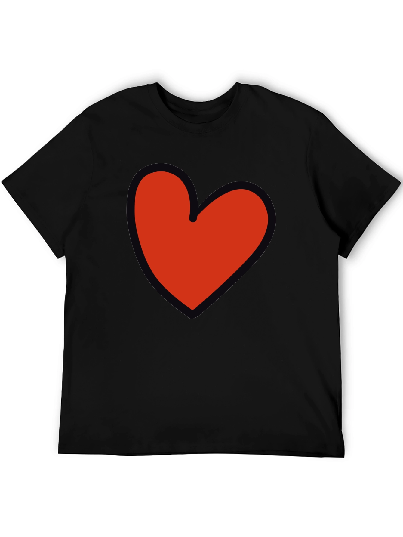 Heart Graphic T-Shirt - Black Casual Tee