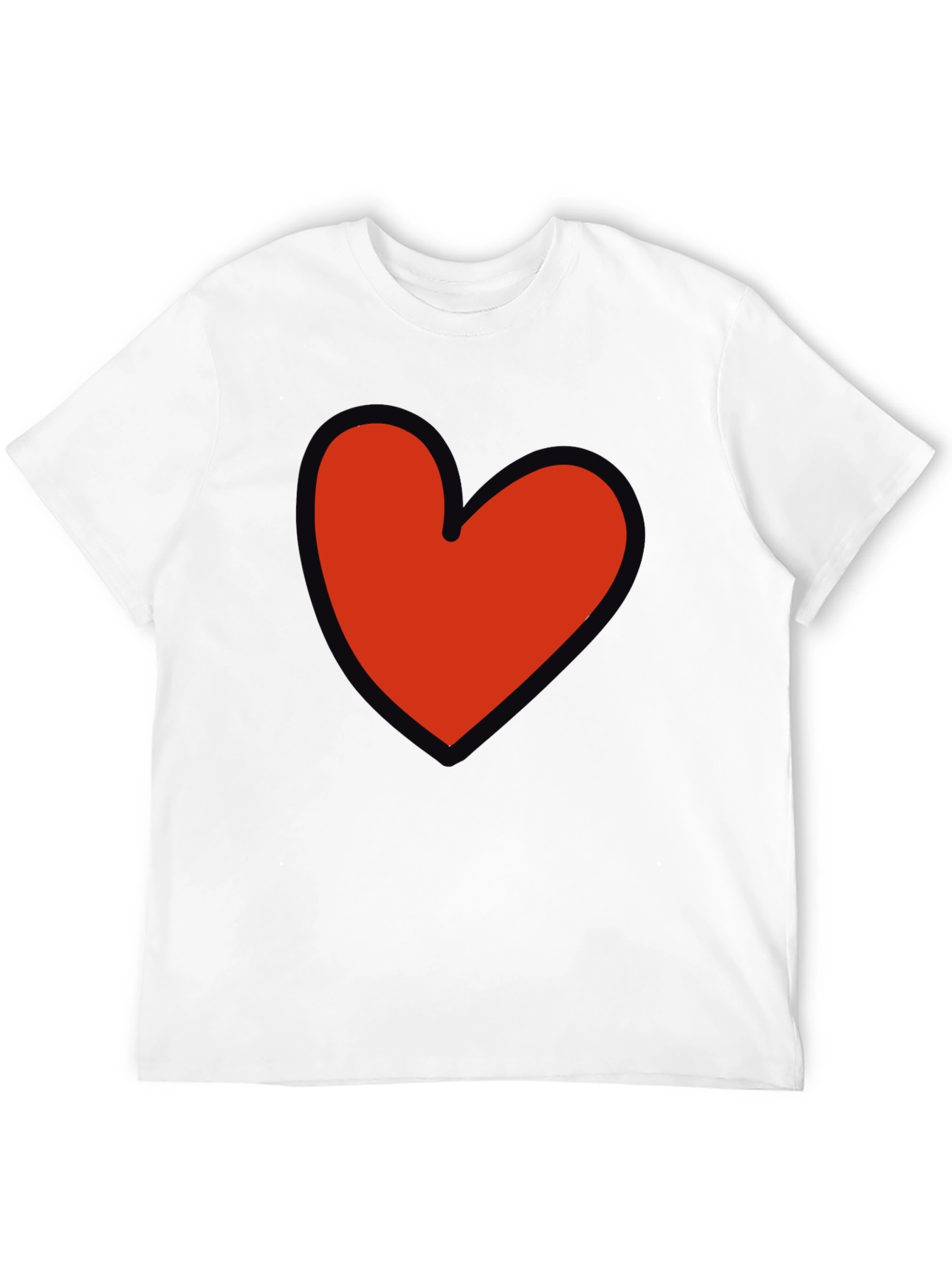 Heart Graphic T-Shirt - Black Casual Tee