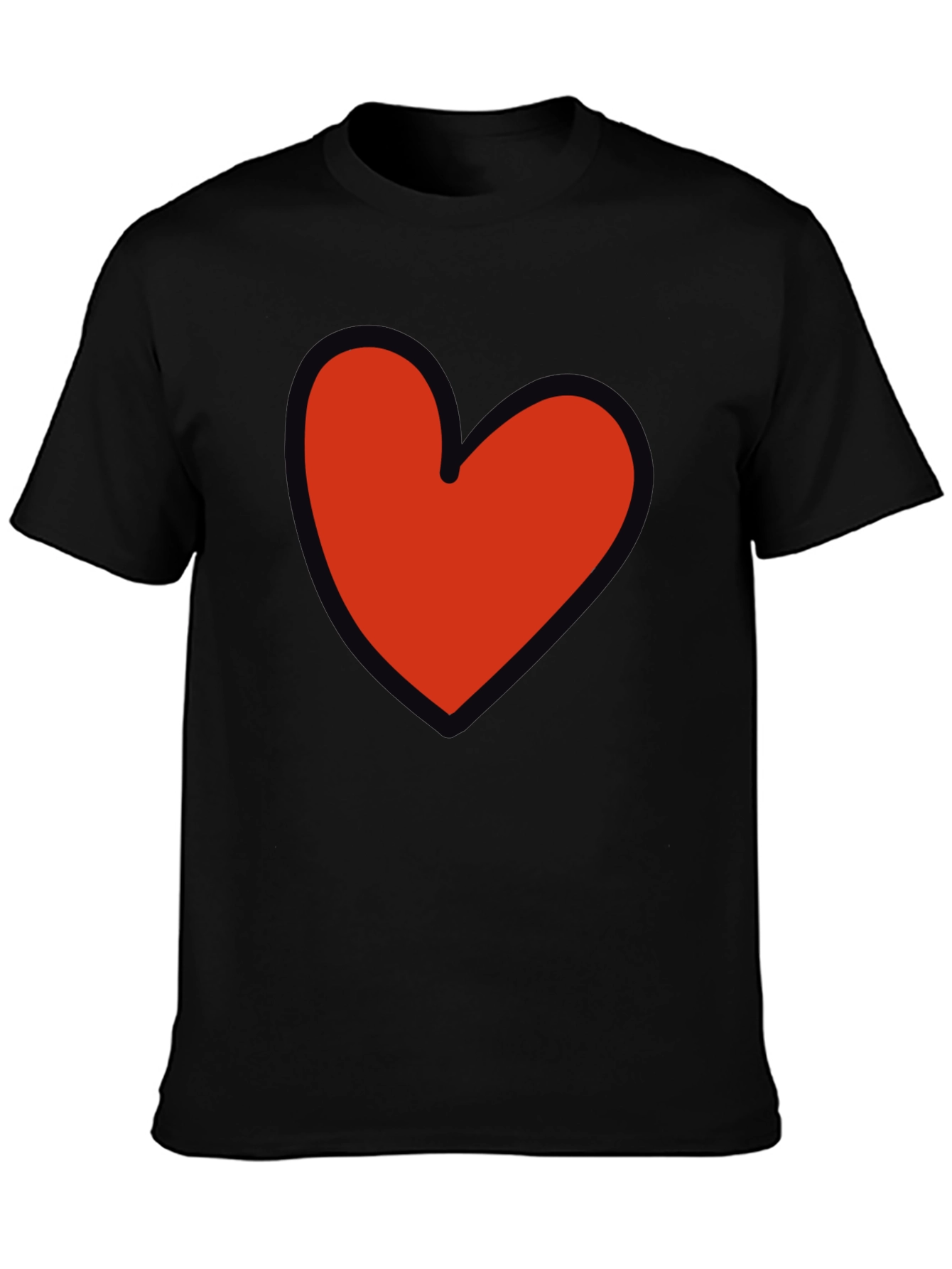 Heart Graphic T-Shirt - Black Casual Tee