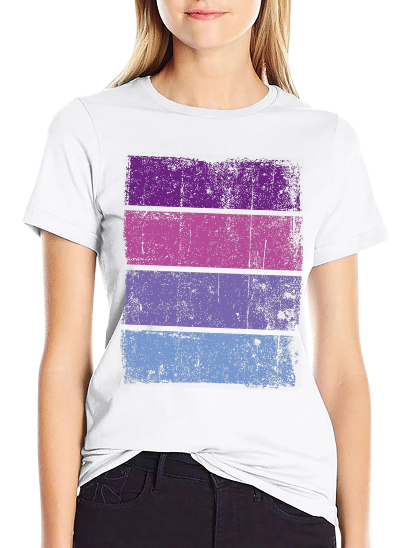 Retro Striped Graphic Tee - Soft Cotton Blend