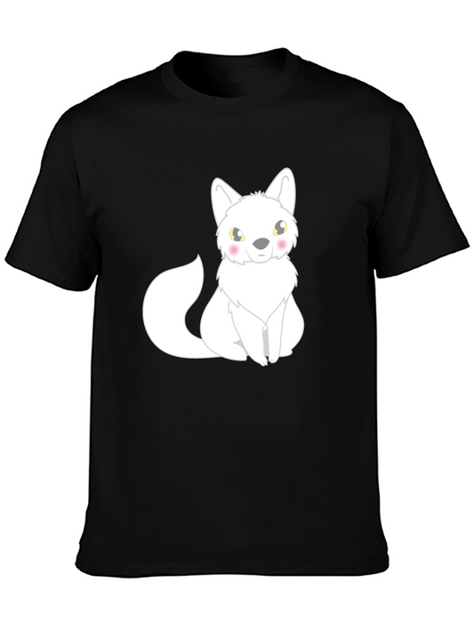 Cute White Fox Graphic Tee - Soft Cotton Blend