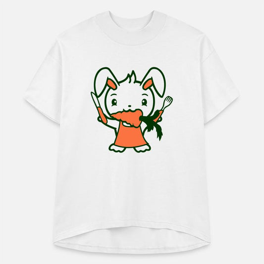 Rabbit Carrot Carrot Mouth Eat Hunger Fork Knife