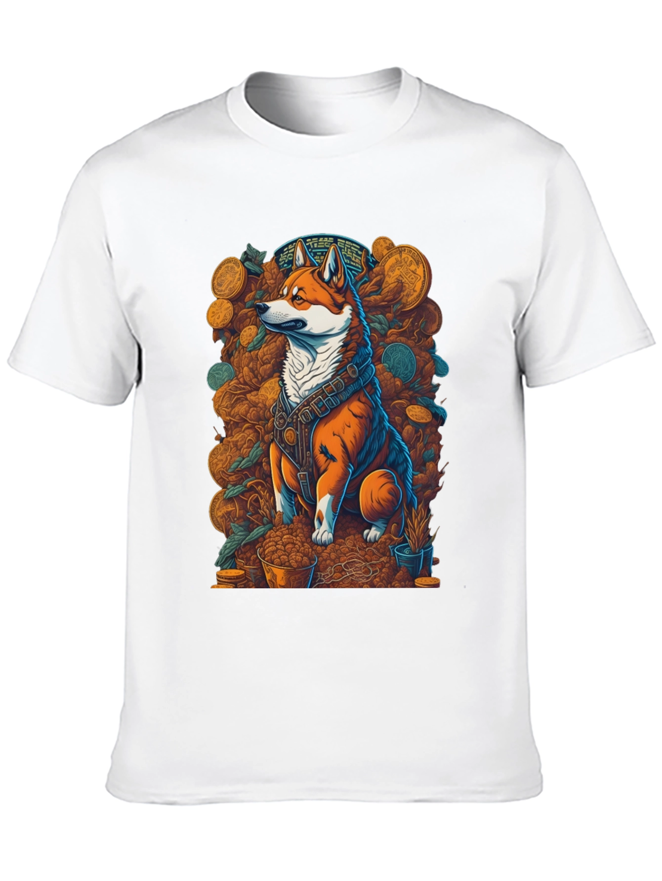 Shiba Inu Crypto King T-Shirt – Artistic Dogecoin Style Graphic Tee