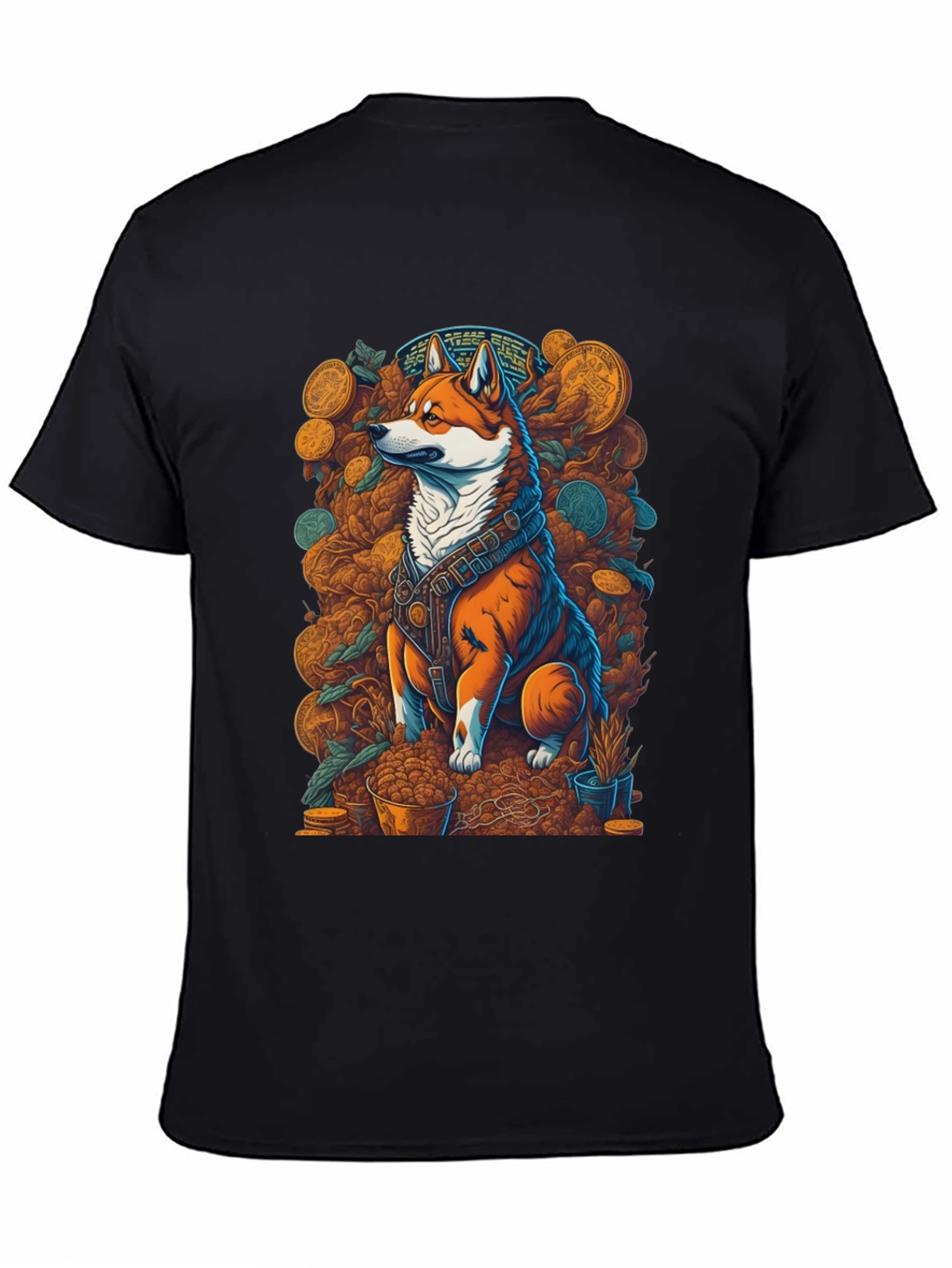 Shiba Inu Crypto King T-Shirt – Artistic Dogecoin Style Graphic Tee