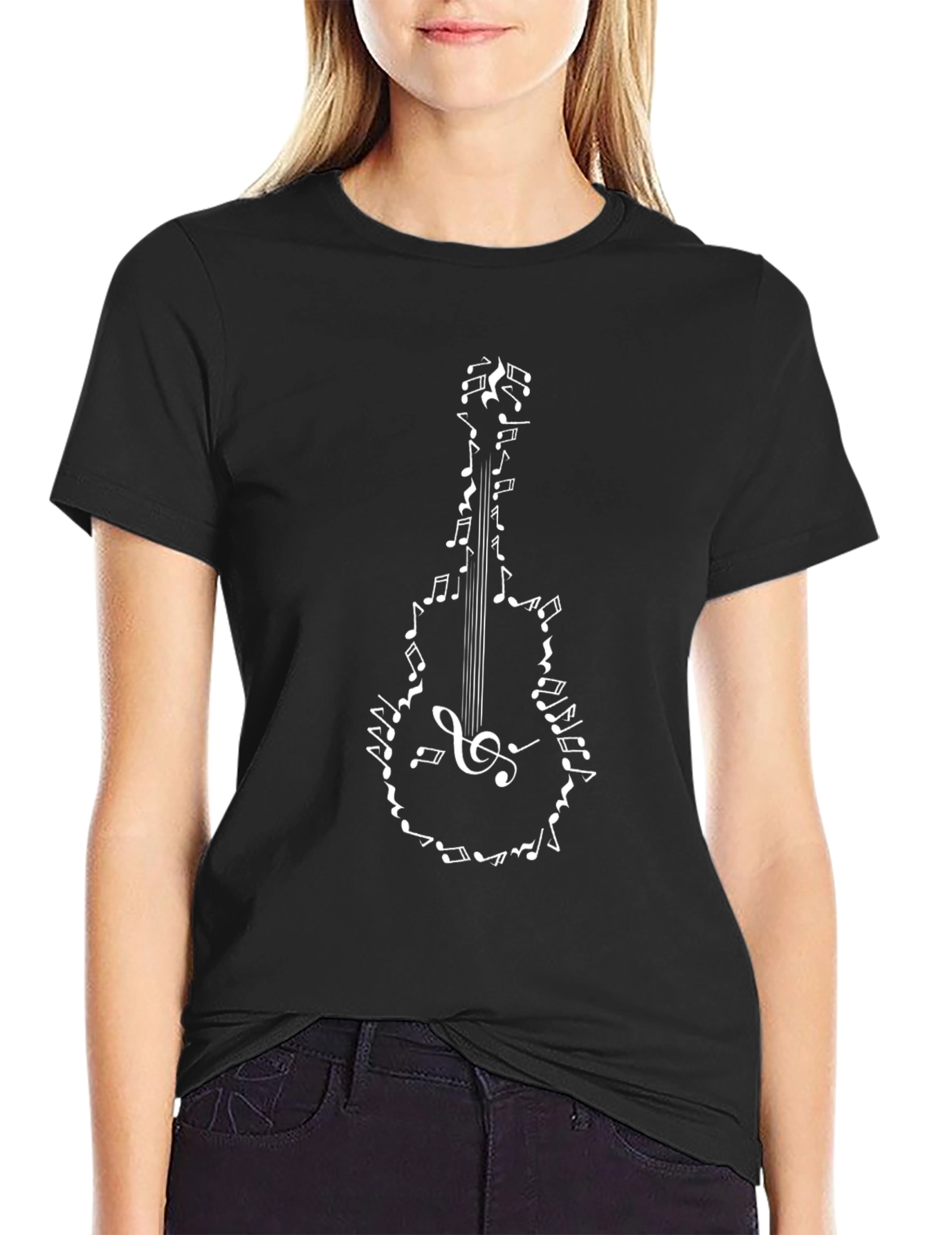 Musical Guitar T-Shirt - Black Graphic Tee