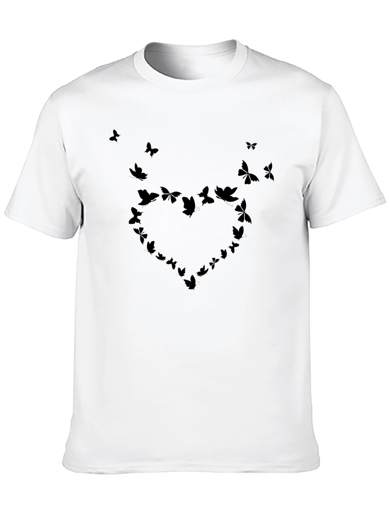 Butterfly Heart Graphic Black T-Shirt